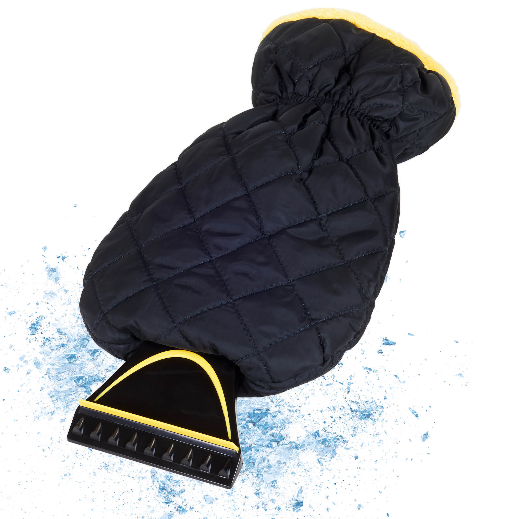 Eiskratzer mit Handschuh schwarz-gelb Auto Scheiben Kratzer mit Eisbrecherkante