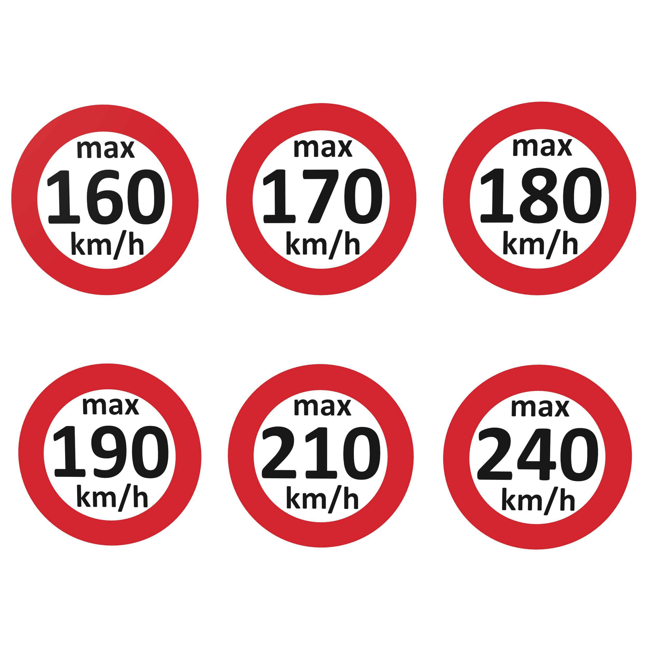 Geschwindigkeitsaufkleber 160 - 240 km/h nach § 36 StVZO