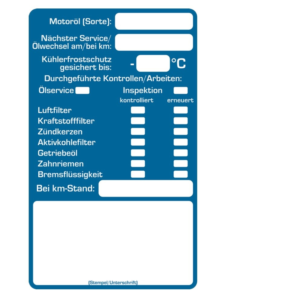 100 Kundendienst Aufkleber Werkstatt Serviceaufkleber Inspektionsaufkleber