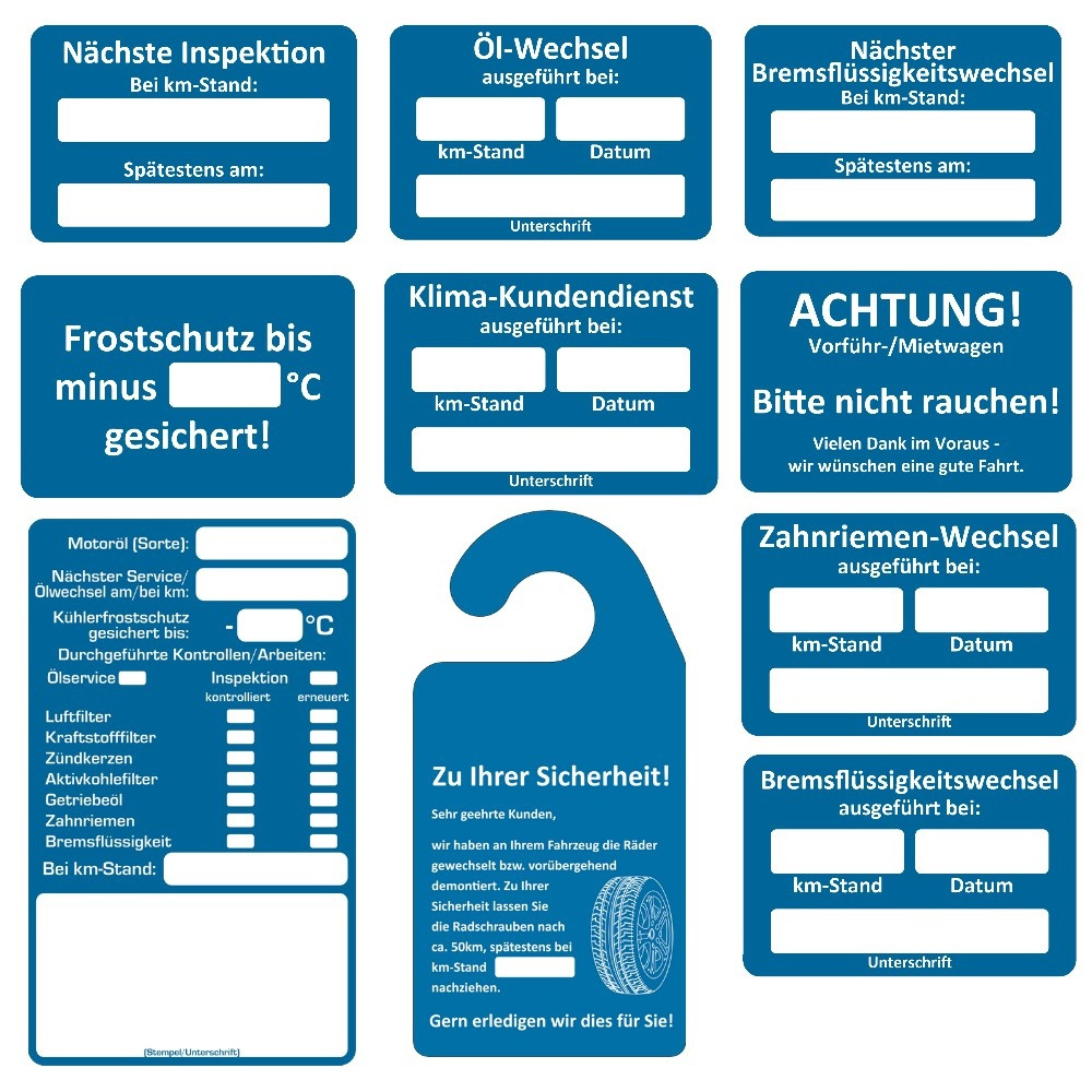 Kundendienst Aufkleber Werkstatt Serviceaufkleber