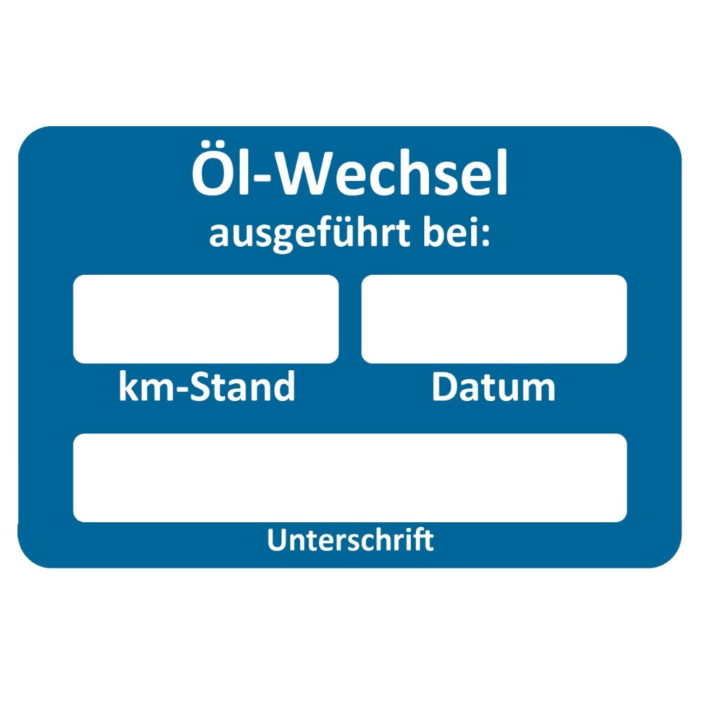 5 Kundendienst Aufkleber Werkstatt Serviceaufkleber Ölwechsel ausgeführt