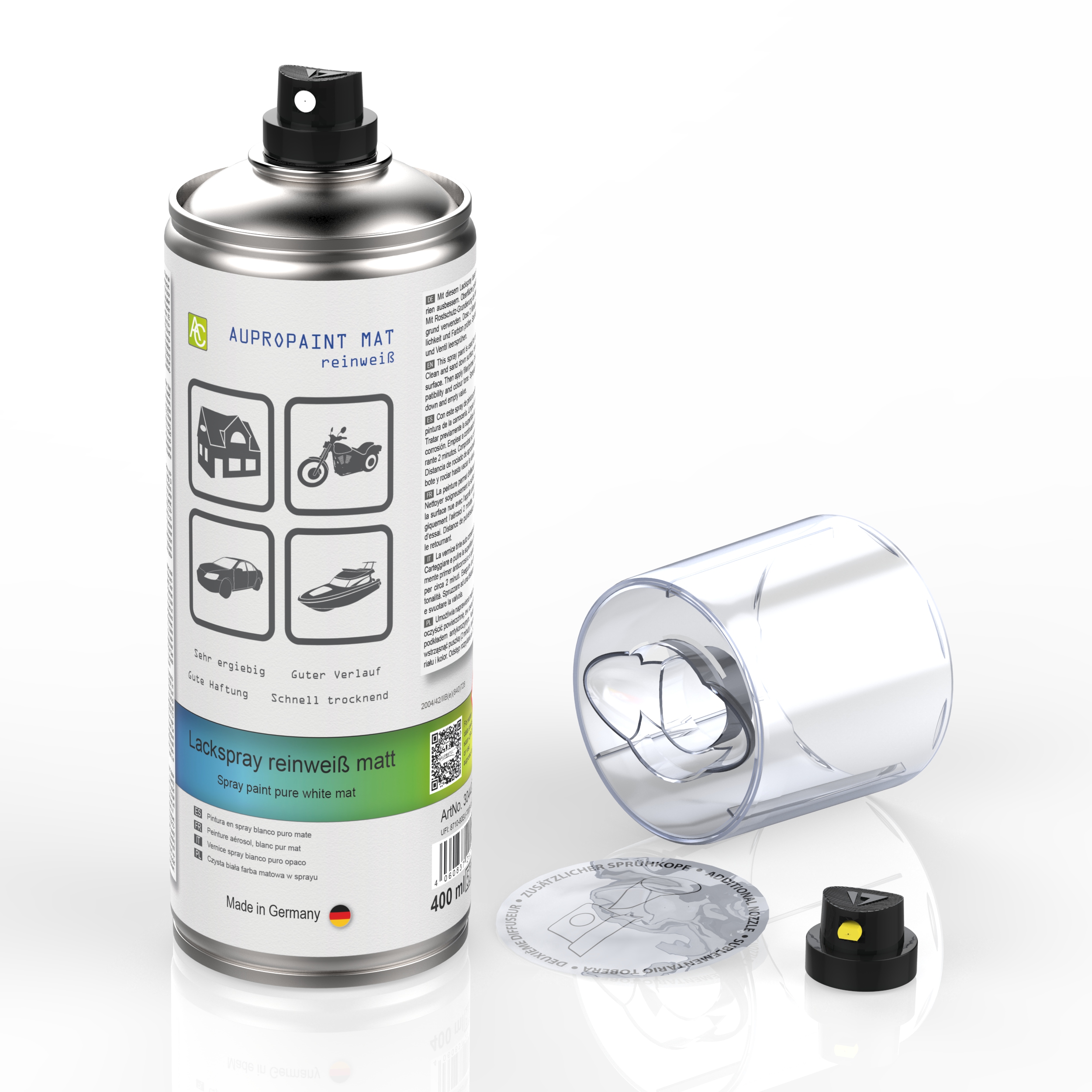 1 Dose AUPROPAINT MAT Lackspray weiß matt 400ml