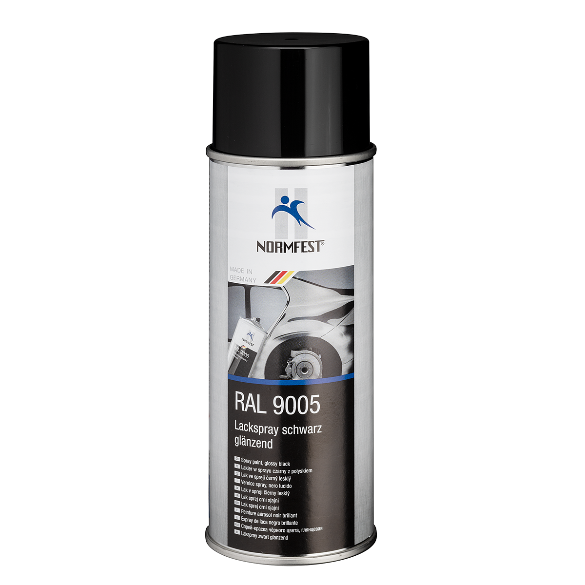Lackspray RAL 9005 schwarz glänzend Sprühlack Glanzlack Auto Lack Spray 1x 400ml + 1x Original Pistolengriff