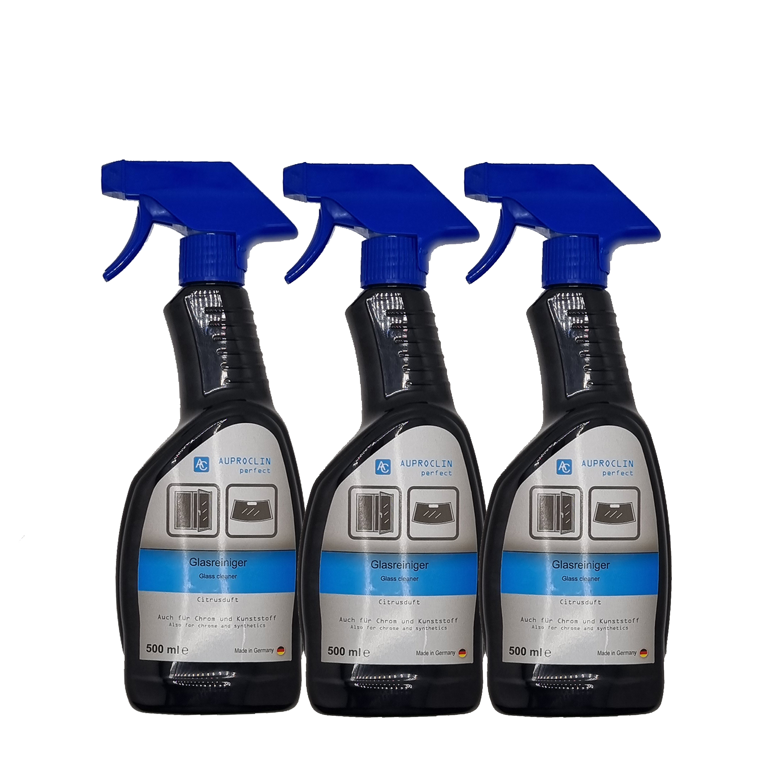 3 Flaschen AUPROCLIN perfect Glasreiniger Scheibenreiniger gebrauchsfertig 500 ml