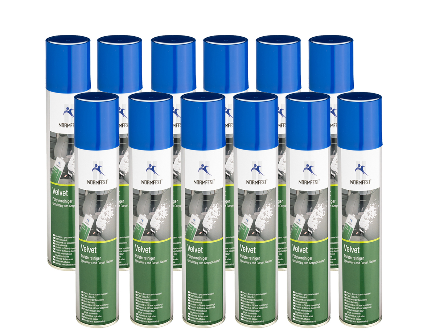 Pistolengriff + Normfest Polsterreiniger Velvet Auto Innenreiniger Fleckenentferner Reiniger Schaum 12x 400ml