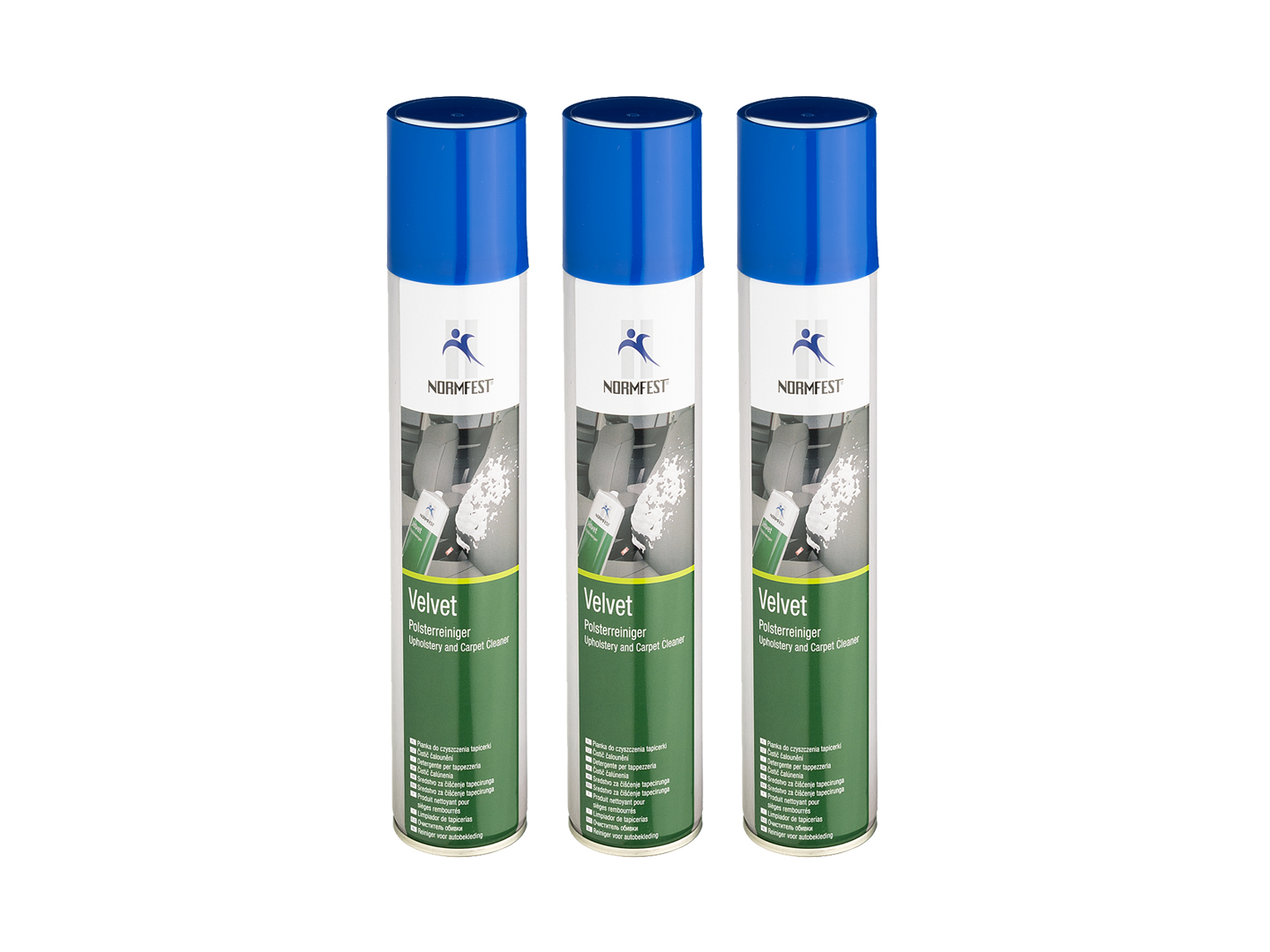 Pistolengriff + Normfest Polsterreiniger Velvet Auto Innenreiniger Fleckenentferner Reiniger Schaum 3x 400ml