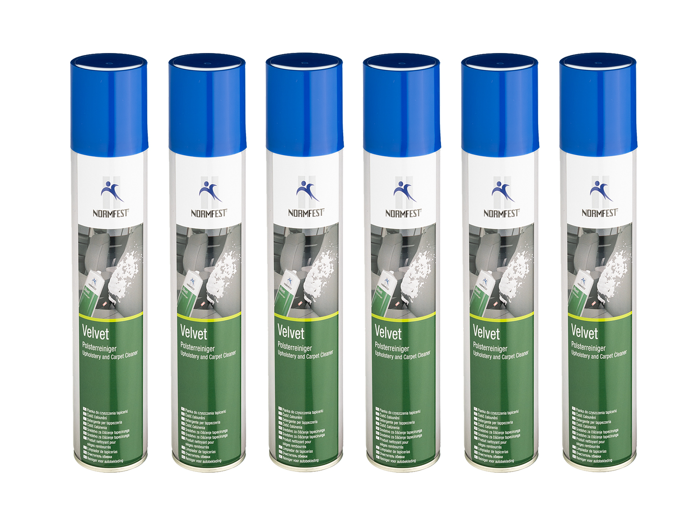 Pistolengriff + Normfest Polsterreiniger Velvet Auto Innenreiniger Fleckenentferner Reiniger Schaum 6x 400ml