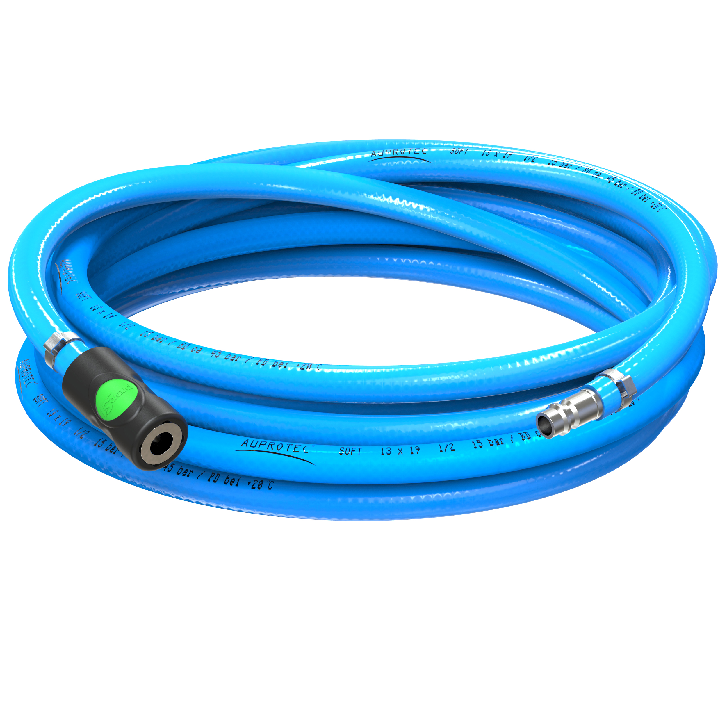50m Sicherheits Druckluftschlauch Ø 13 mm Set mit Prevost S1 Schnellkupplung + Anschluss