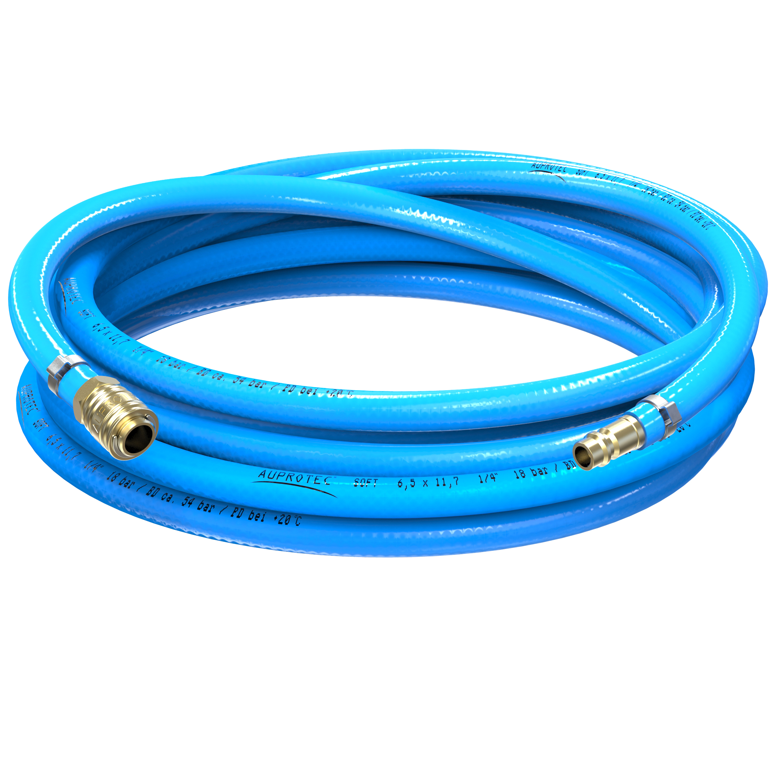 AUPROTEC Druckluftschlauch Set 8mm Ø Innen 50m PVC-Schlauch I Mit Messing Schnellkupplung für Druckluft-Kompressor I AUPROTEC Kompressorschlauch 