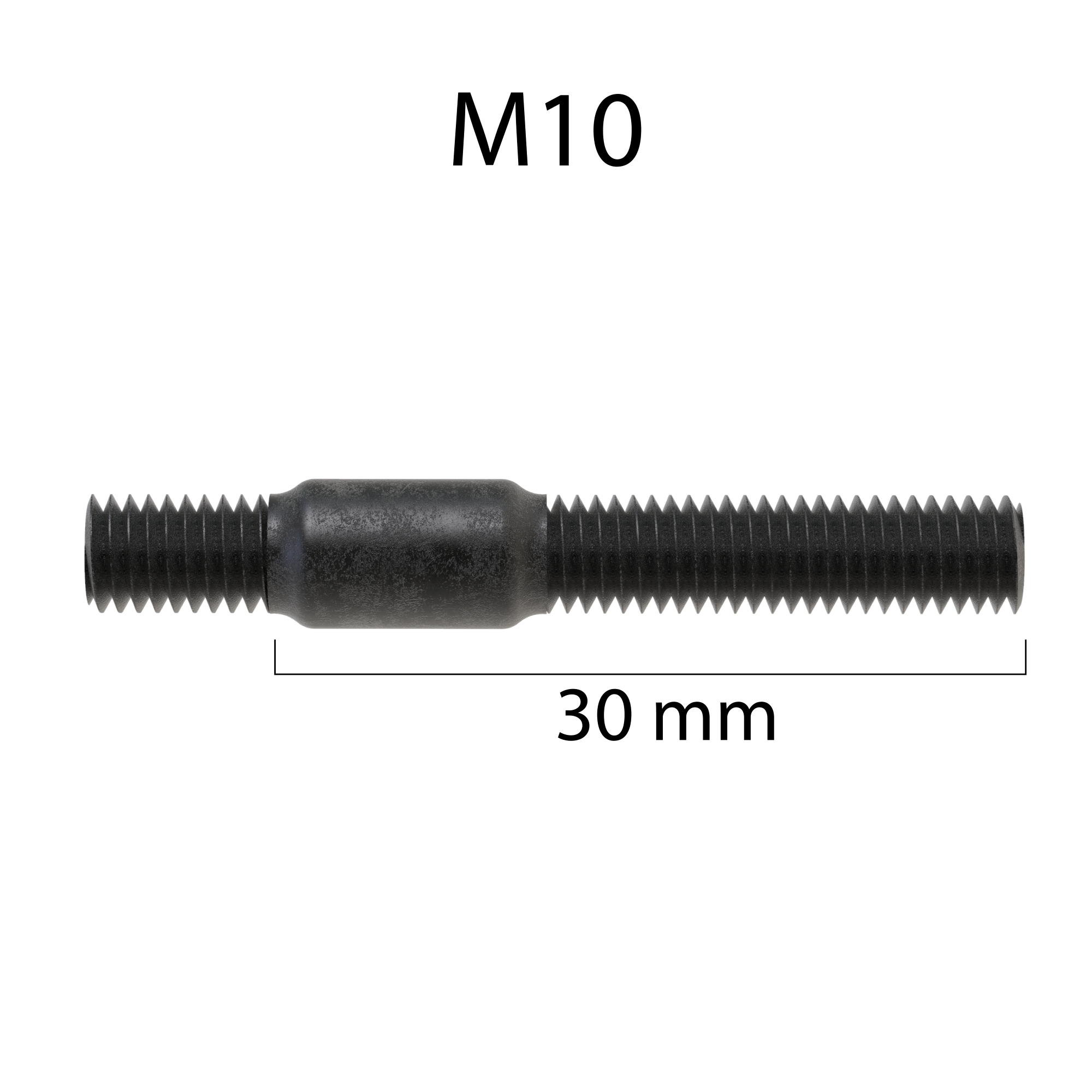 Stehbolzen Stiftschraube 8.8 Stahl Bolzen M10 x 30 mm Gewindestifte Abgasanlage