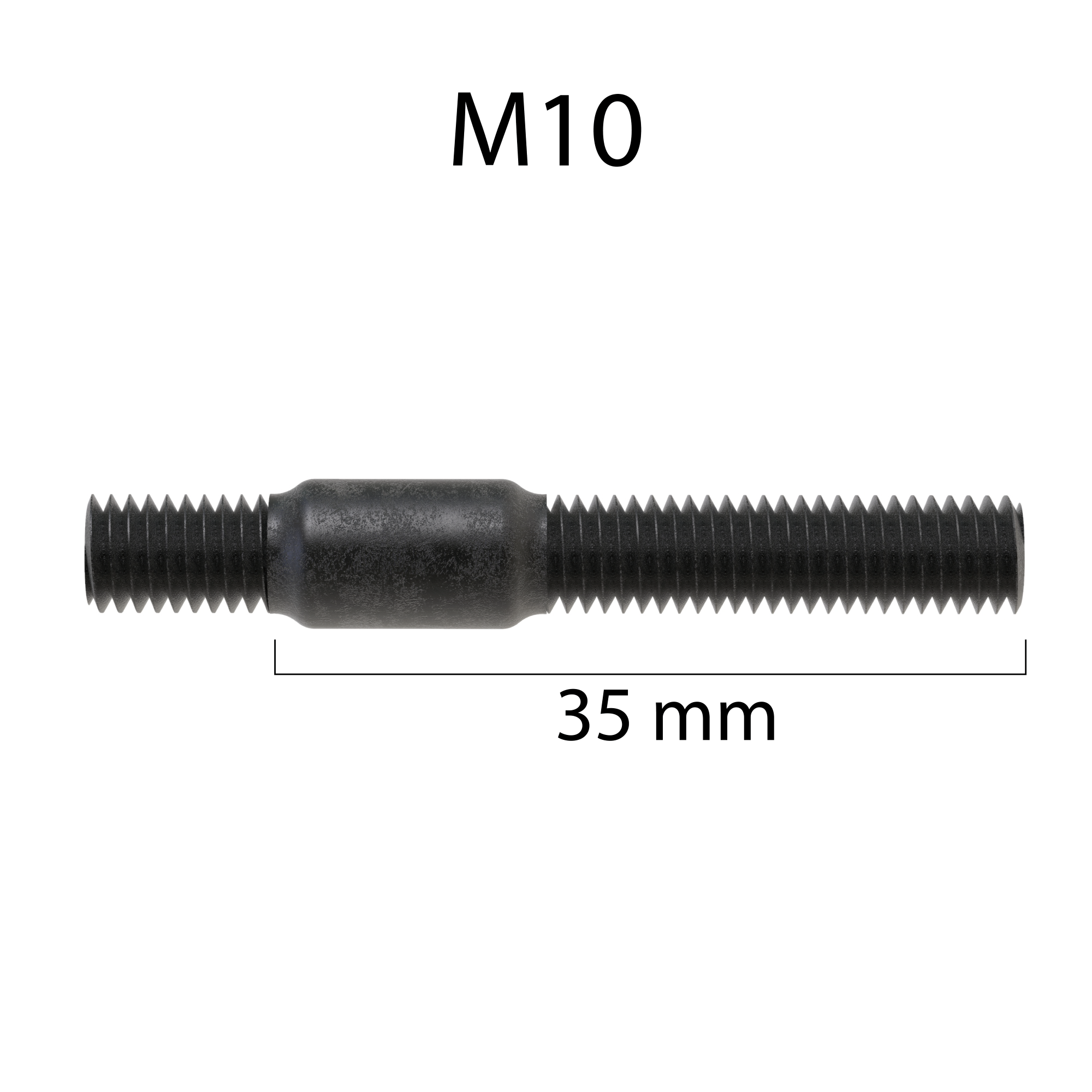 Stehbolzen Stiftschraube 8.8 Stahl Bolzen M10 x 35 mm Gewindestifte Abgasanlage