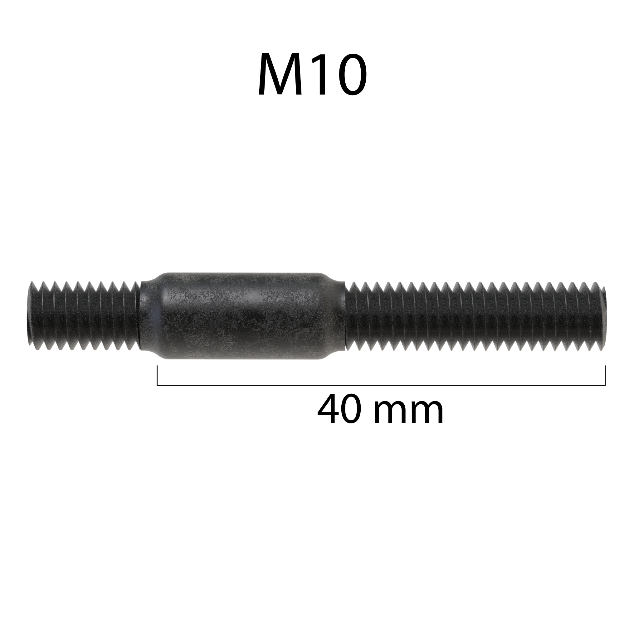 Stehbolzen Stiftschraube 8.8 Stahl Bolzen M10 x 40 mm Gewindestifte Abgasanlage