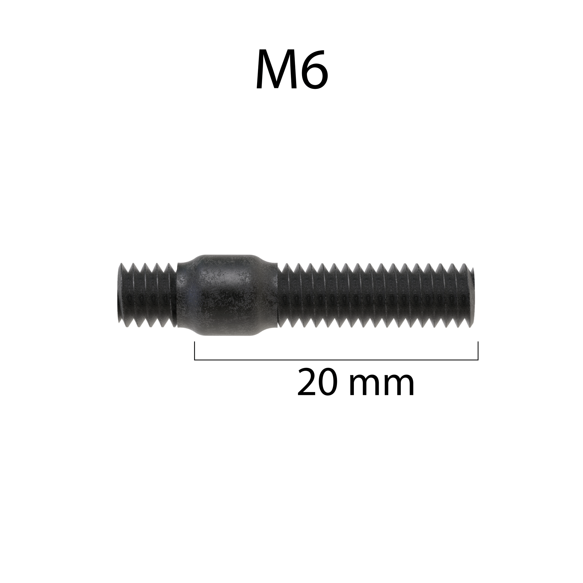 Stehbolzen Stiftschraube 8.8 Stahl Bolzen M6 x 20 mm Gewindestifte Abgasanlage