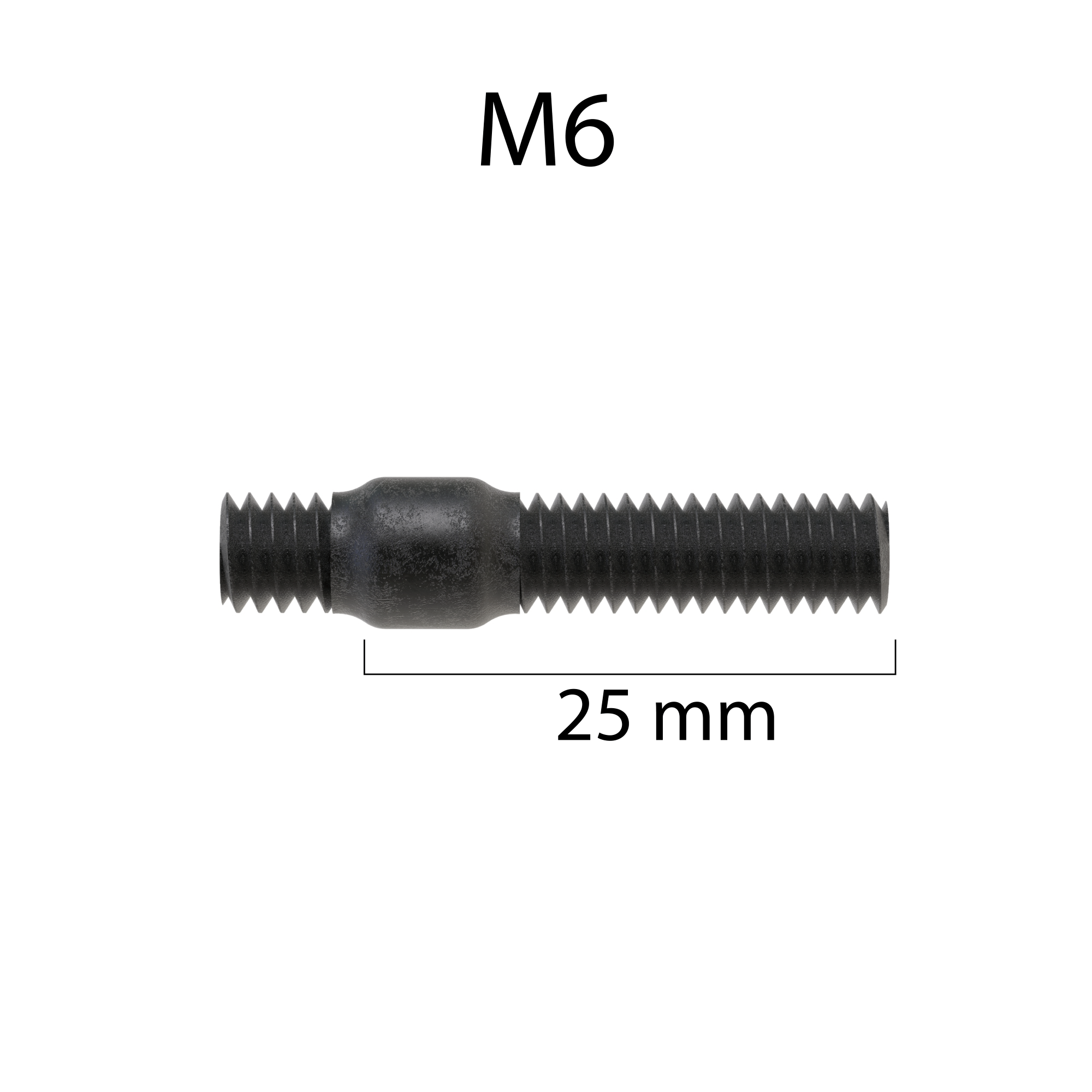 Stehbolzen Stiftschraube 8.8 Stahl Bolzen M6 x 25 mm Gewindestifte Abgasanlage