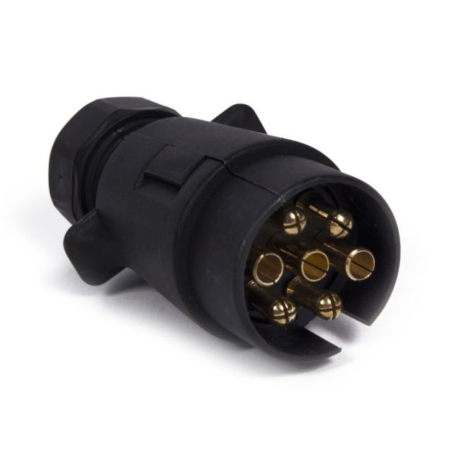 7-poliger Anhängerstecker 12 Volt mit Kunststoff Gehäuse für Pkw-Anhänger