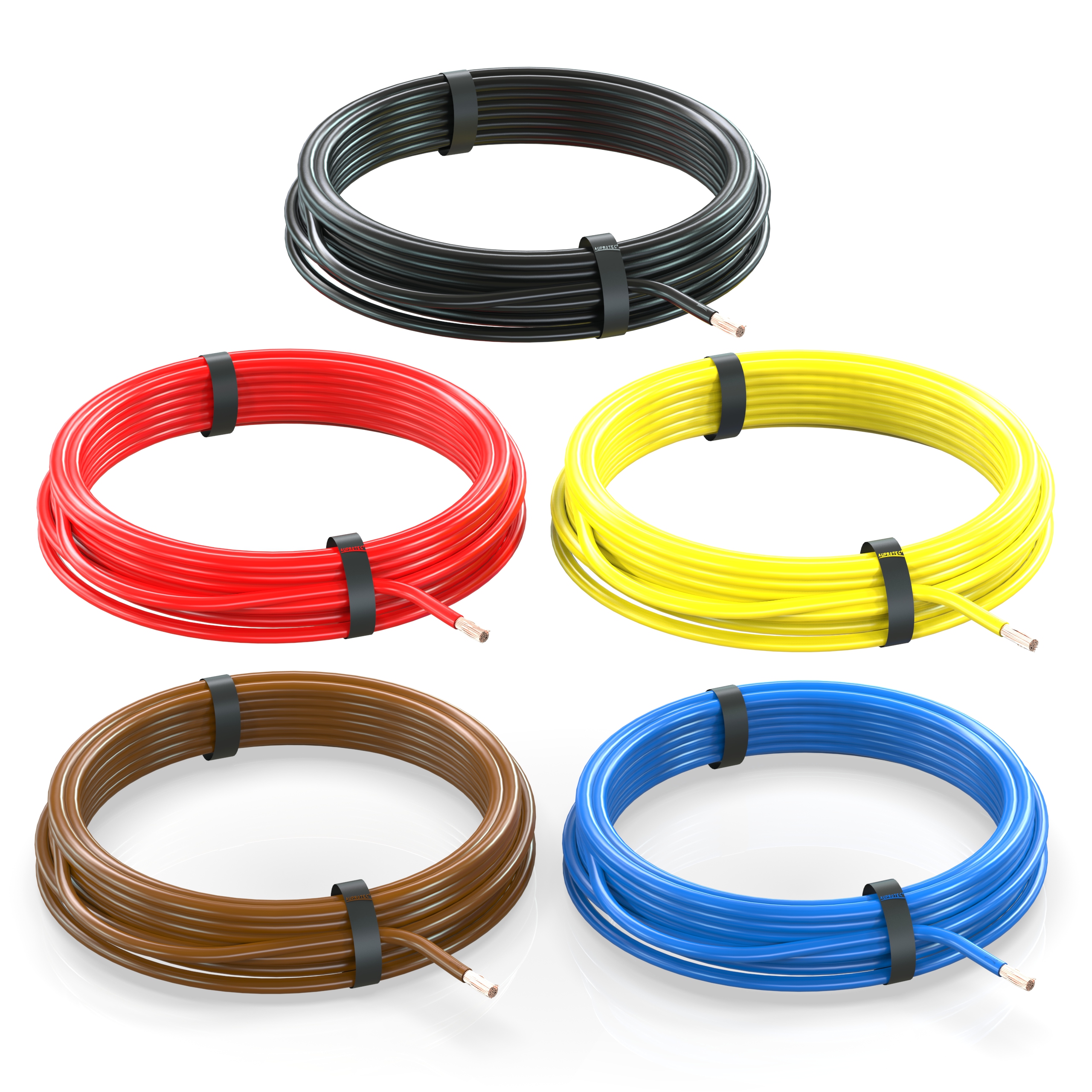 5x 5m Fahrzeugleitung 0,35 mm² FLRY-B Kfz Kabel Set: 5 Farben á 5 Meter