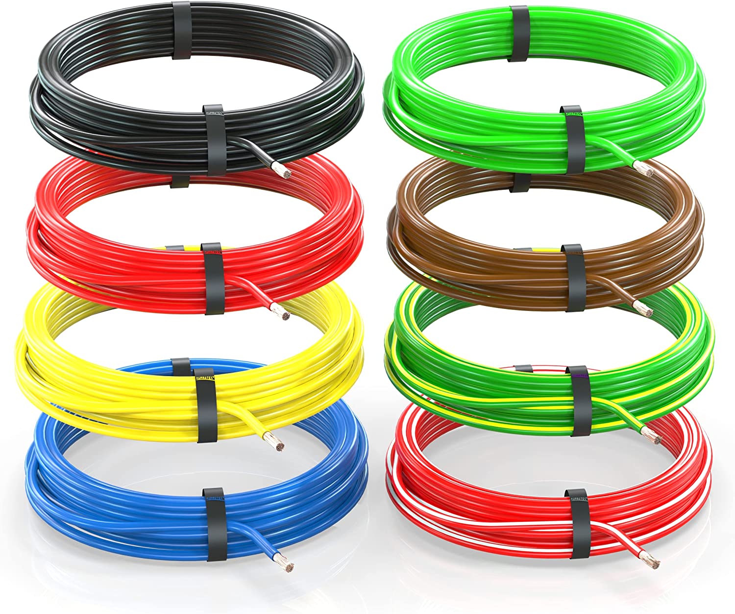 8x 100m Fahrzeugleitung 4,00 mm² FLRY-B Kfz Kabel Set: 8 Farben á 100 Meter