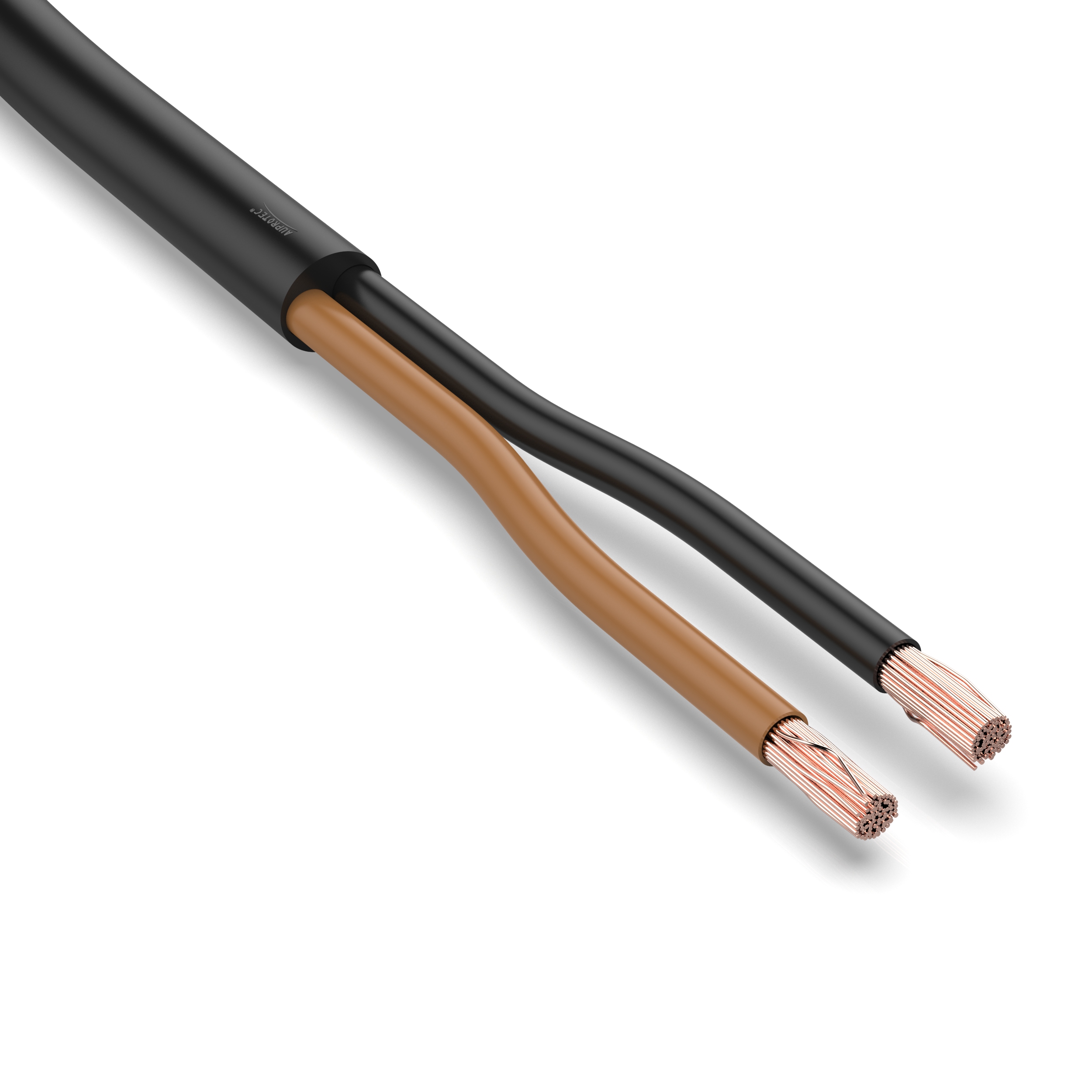 25m Rundkabel 2x 1,5 mm² schwarz/braun Kfz Kabel Schlauchleitung 2 polig/adrig