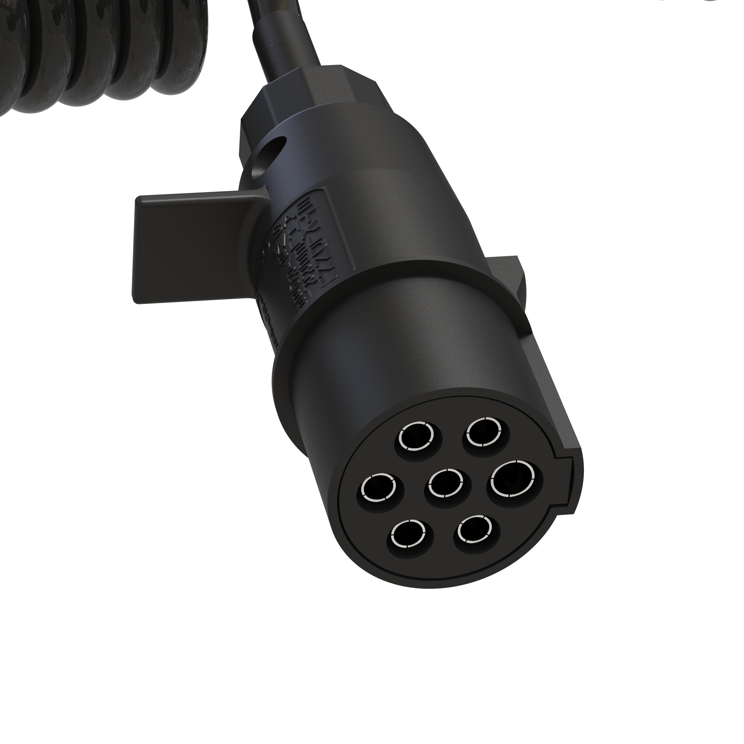 Anhänger Spiralkabel 24V 4m – 7-PIN N-TYPE – Kunststoffstecker