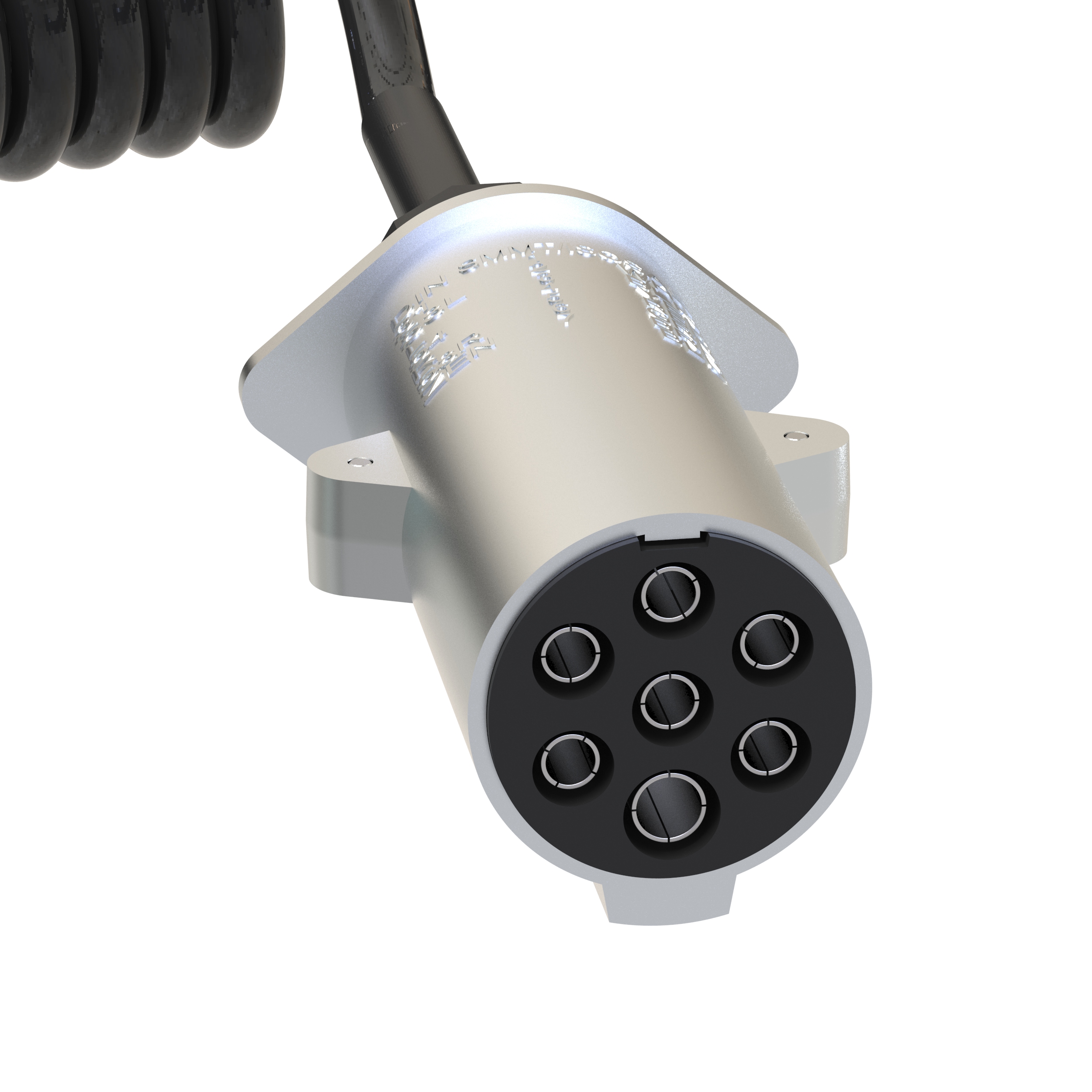 Anhänger Spiralkabel 24V 4m – 7-PIN N-TYPE – Metallstecker
