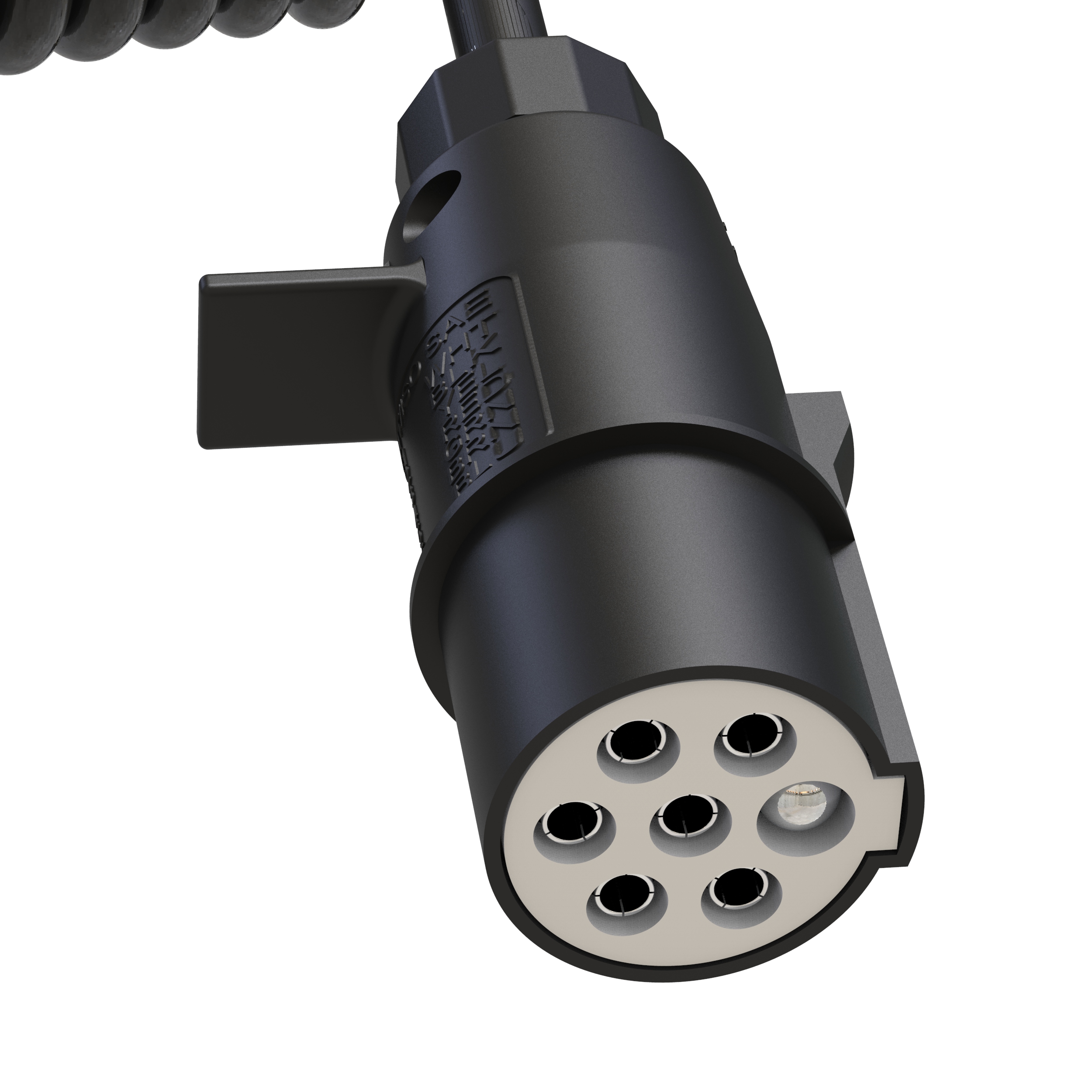 Anhänger Spiralkabel 24V 4m – 7-PIN S-TYPE – Kunststoffstecker