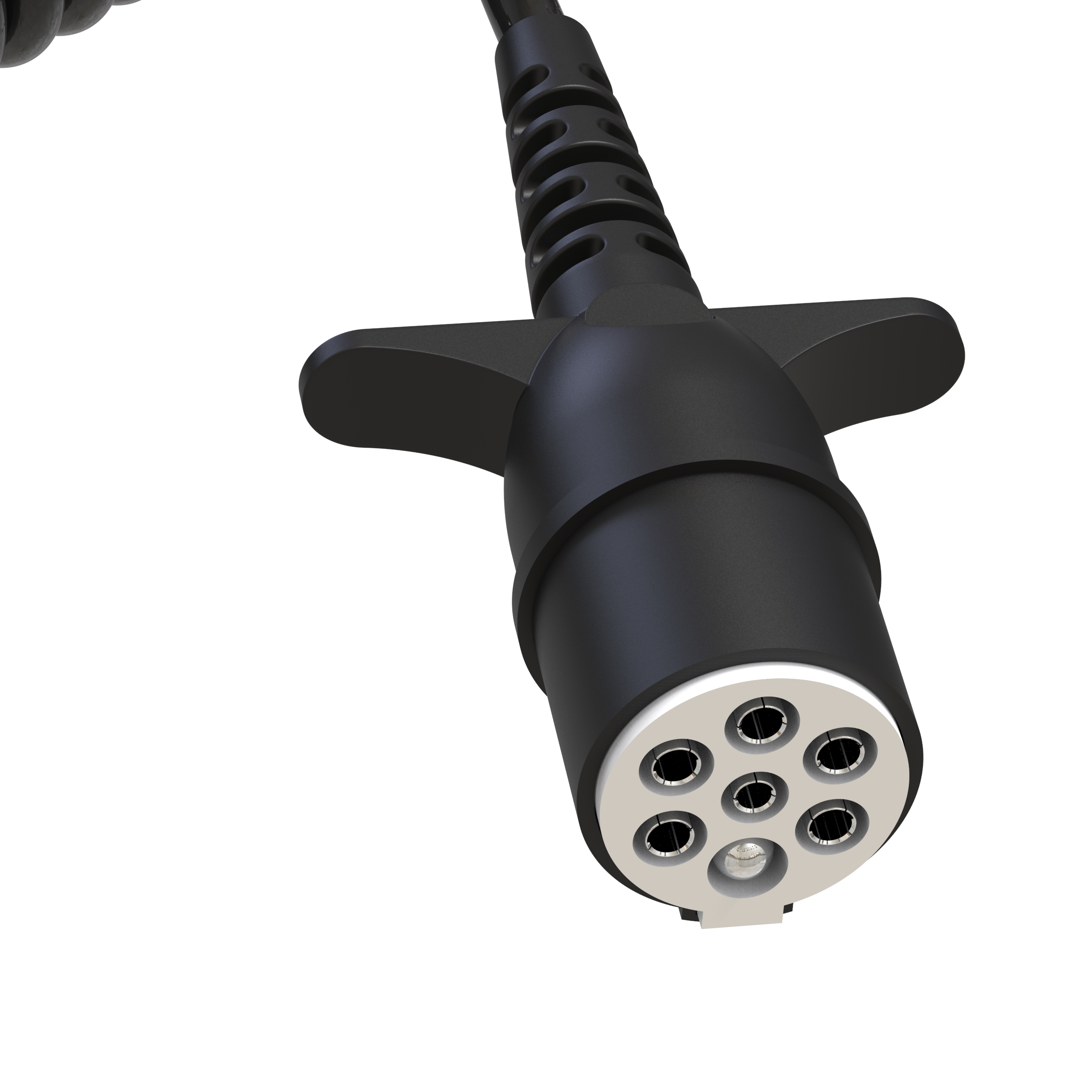 Anhänger Spiralkabel 24V 4m – 7-PIN S-TYPE – Overmoulded Stecker