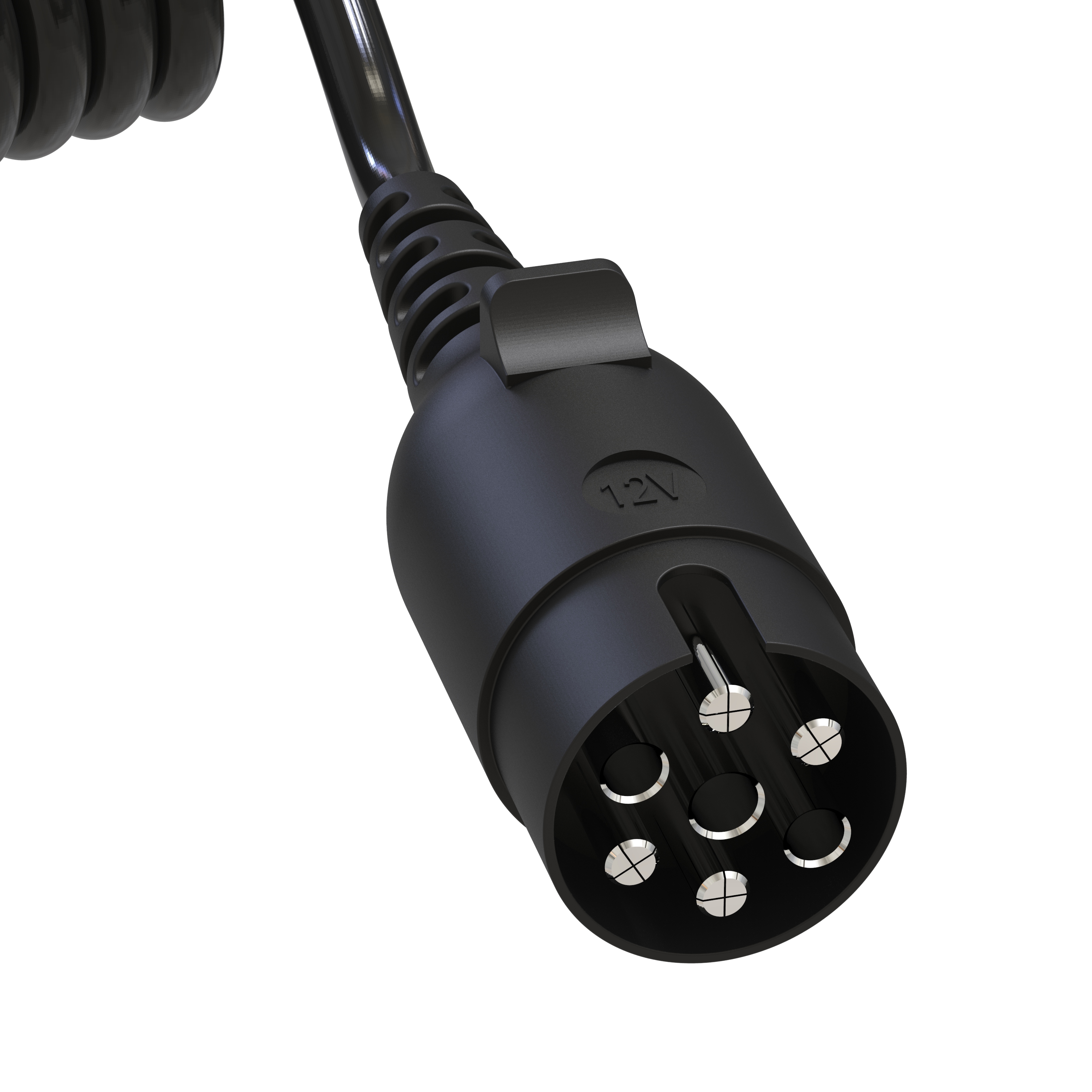 Anhänger Verlängerungskabel 12V 3,5m – 7-polig – Overmoulded Stecker – wasserdichtes Spiralkabel