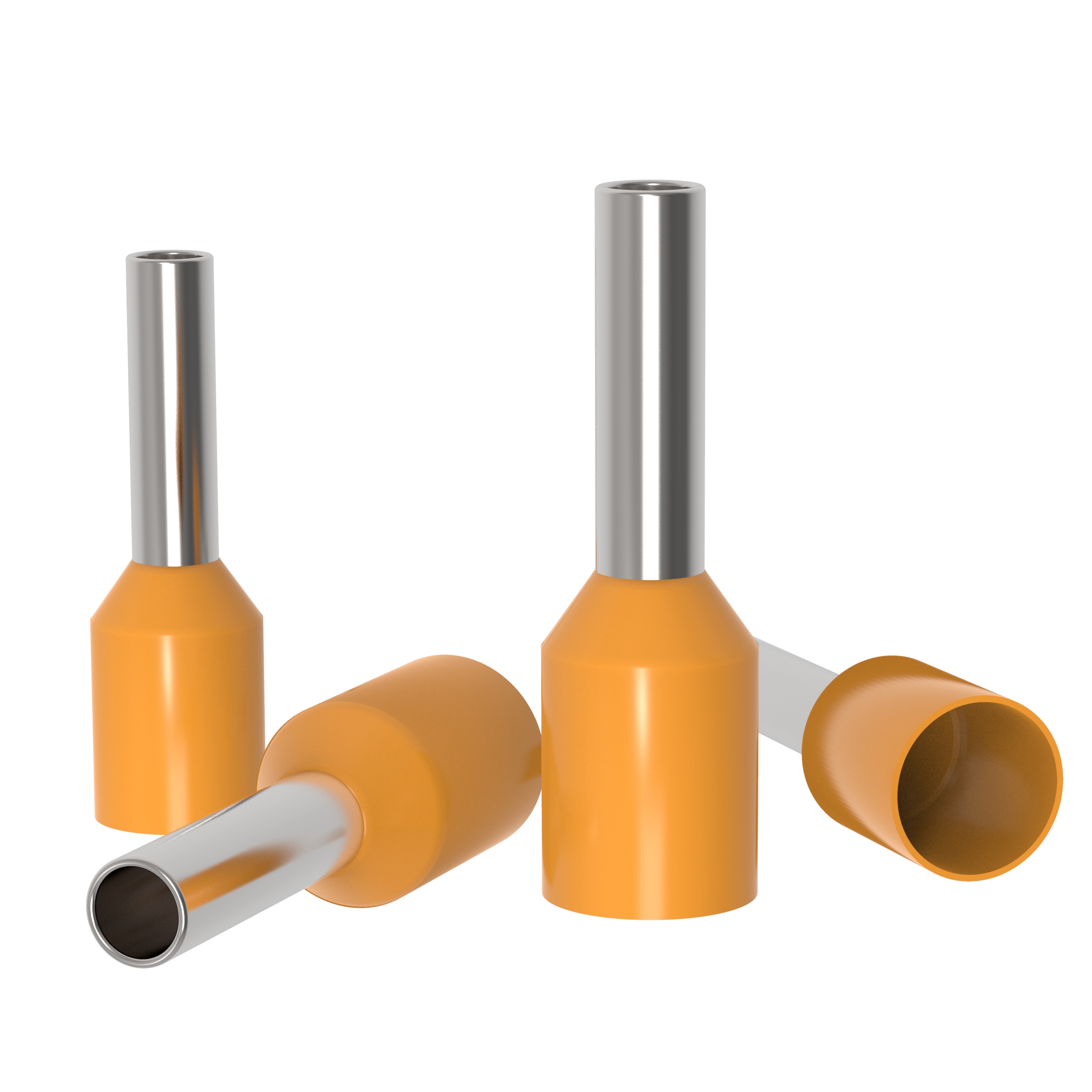 500 Aderendhülsen 0,5 mm² isoliert orange Kabelendhülsen
