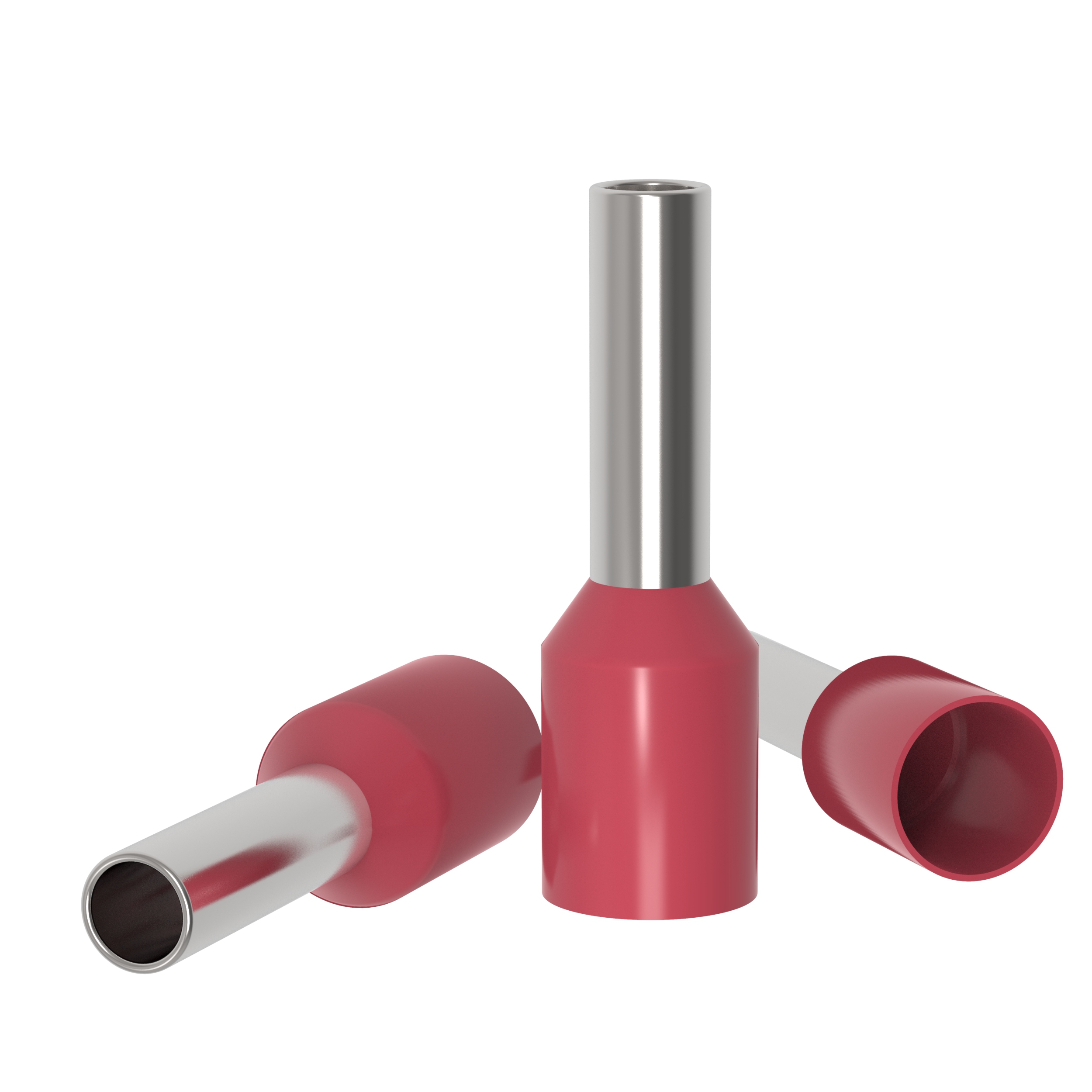 10 Aderendhülsen 1,5 mm² isoliert rot Kabelendhülsen