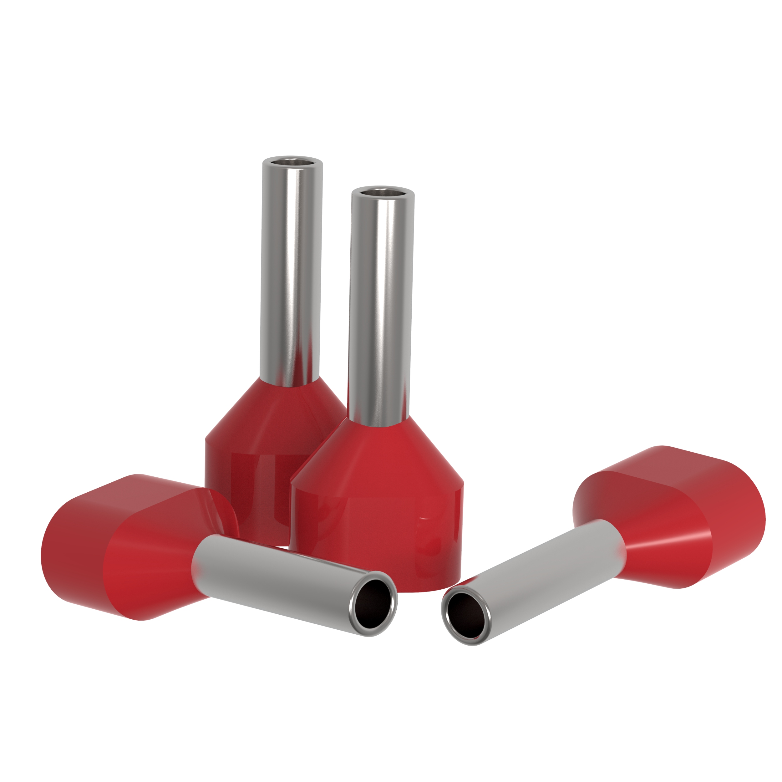 50 Twin Aderendhülsen 10 mm² isoliert rot Kabelendhülsen