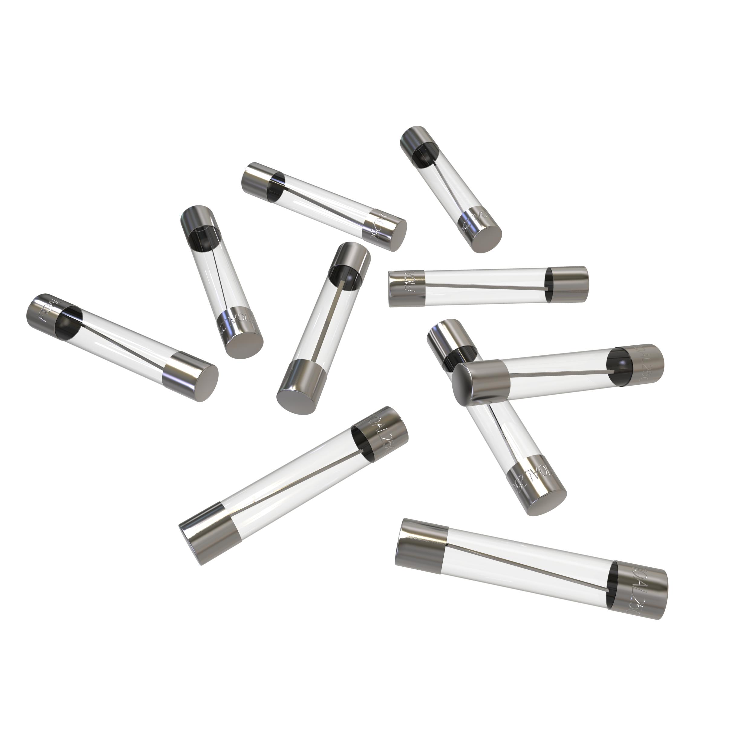 Feinsicherung 10A Ampere 6,35x32 mm Schmelzsicherung USA Glassicherung 5A - 50A