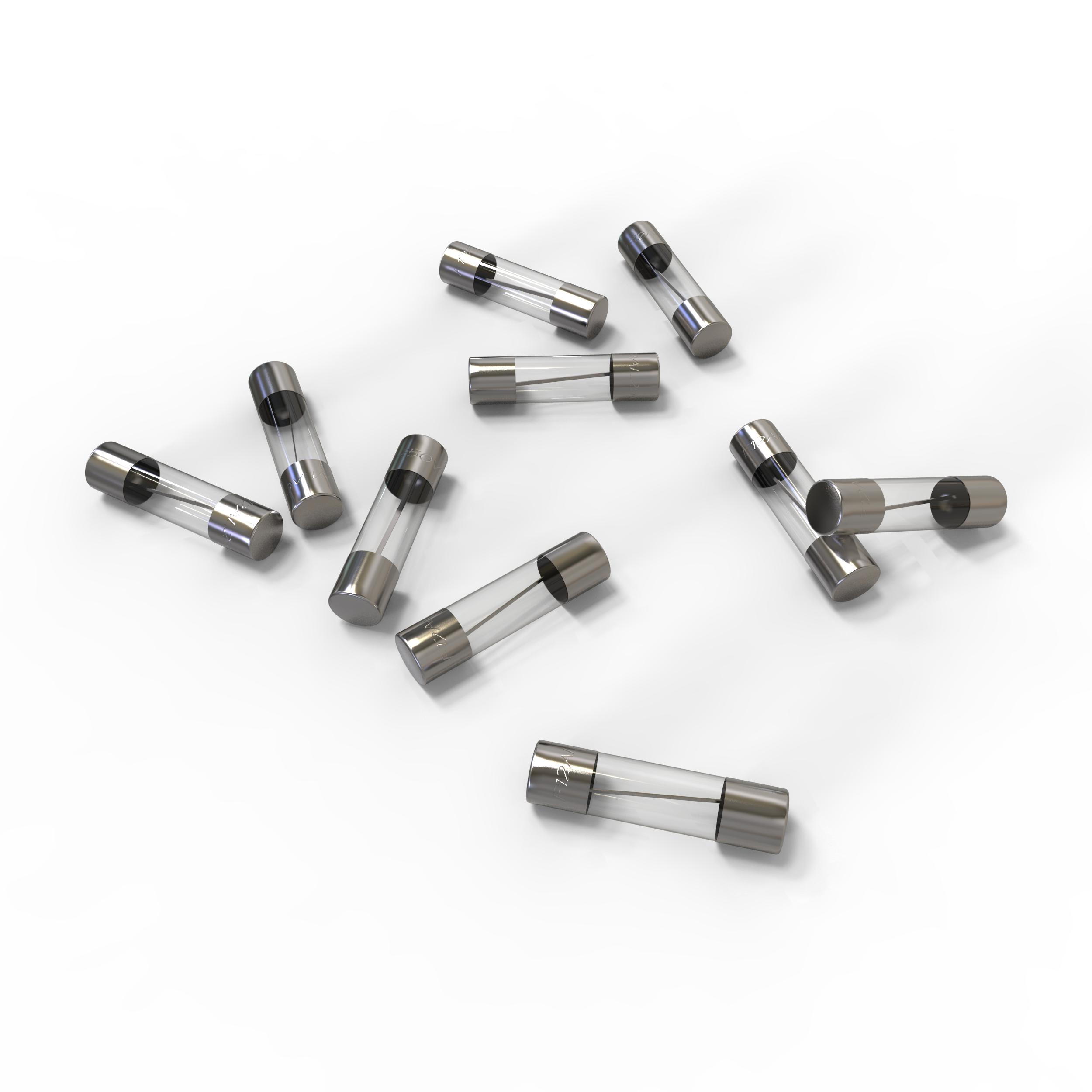 25 Feinsicherungen 5x20 mm 12A Ampere Schmelzsicherungen Glassicherungen