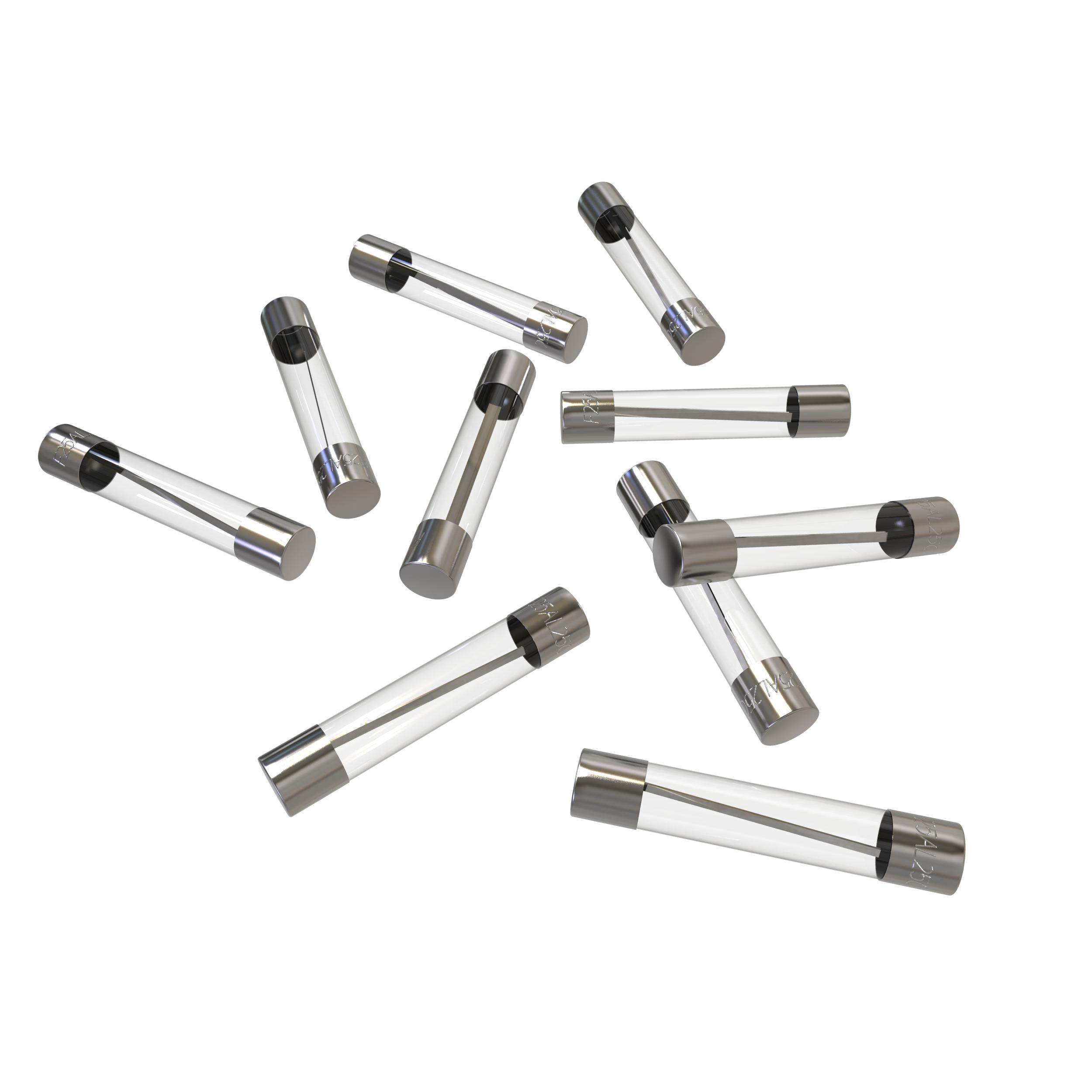 Feinsicherung 25A Ampere 6,35x32 mm Schmelzsicherung USA Glassicherung 5A - 50A