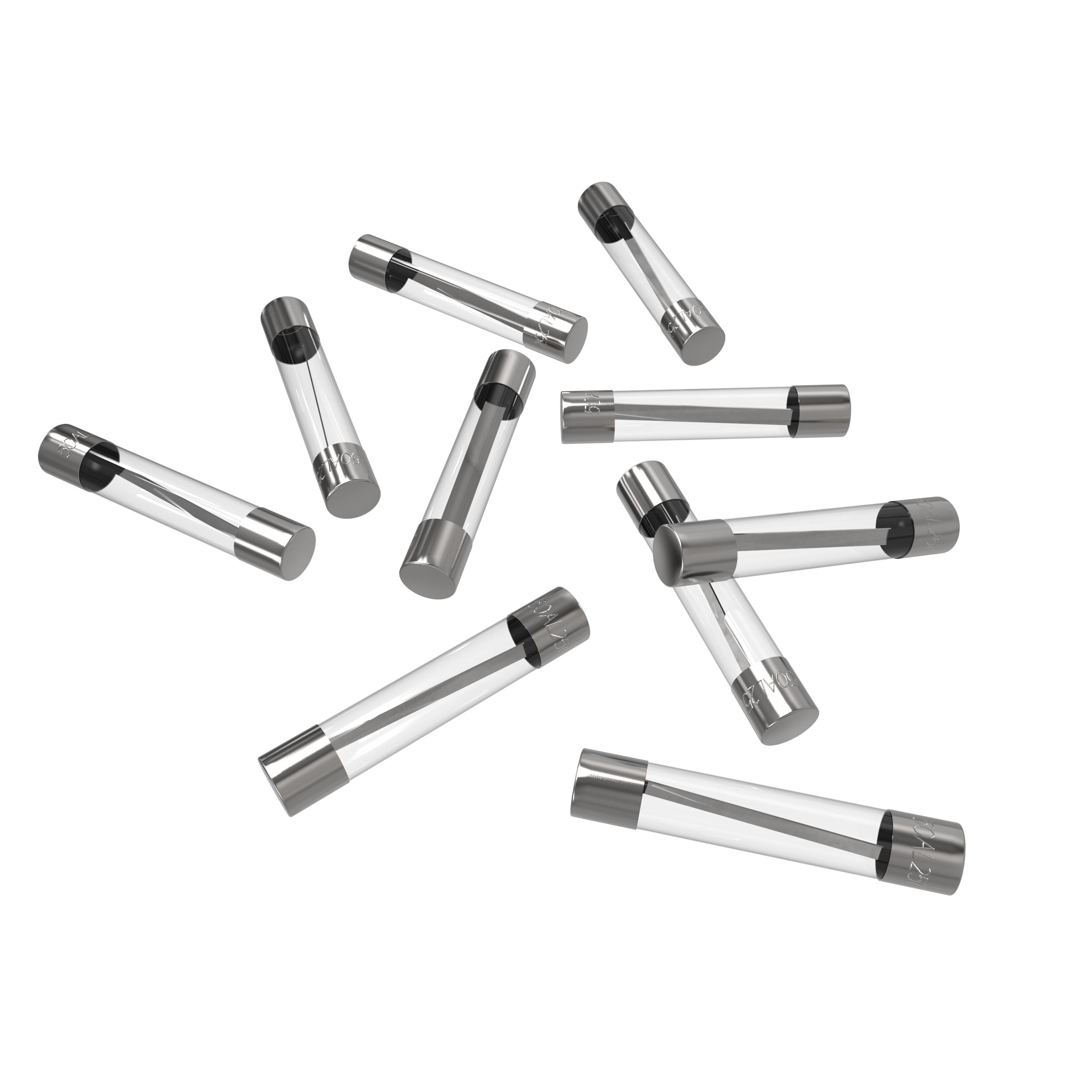 100 Feinsicherungen 50A Ampere 6,35x32 mm Schmelzsicherungen USA Glassicherungen 5A - 50A