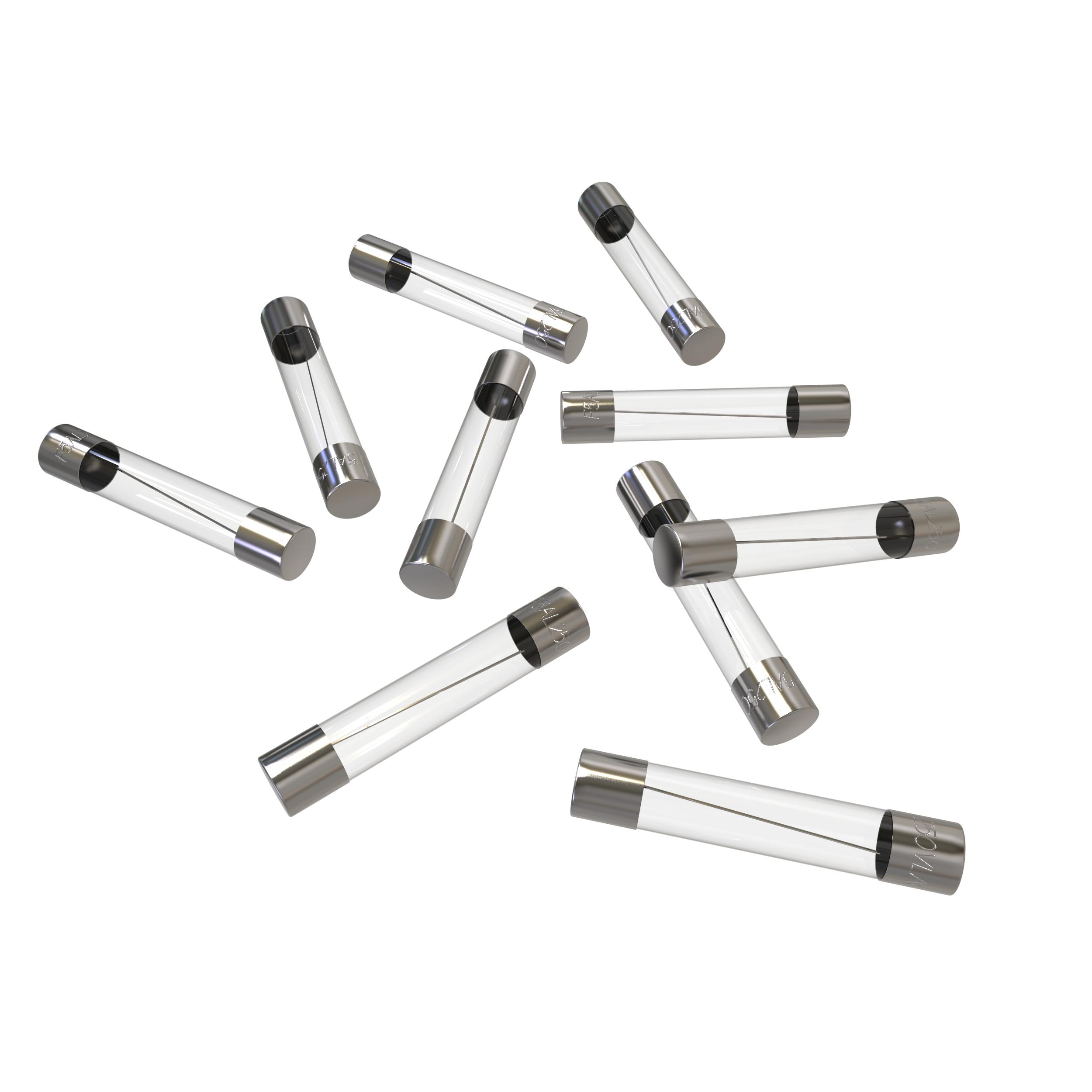 Feinsicherung 6,35x32 mm 5A Ampere Schmelzsicherung USA Glassicherung 5A - 50A