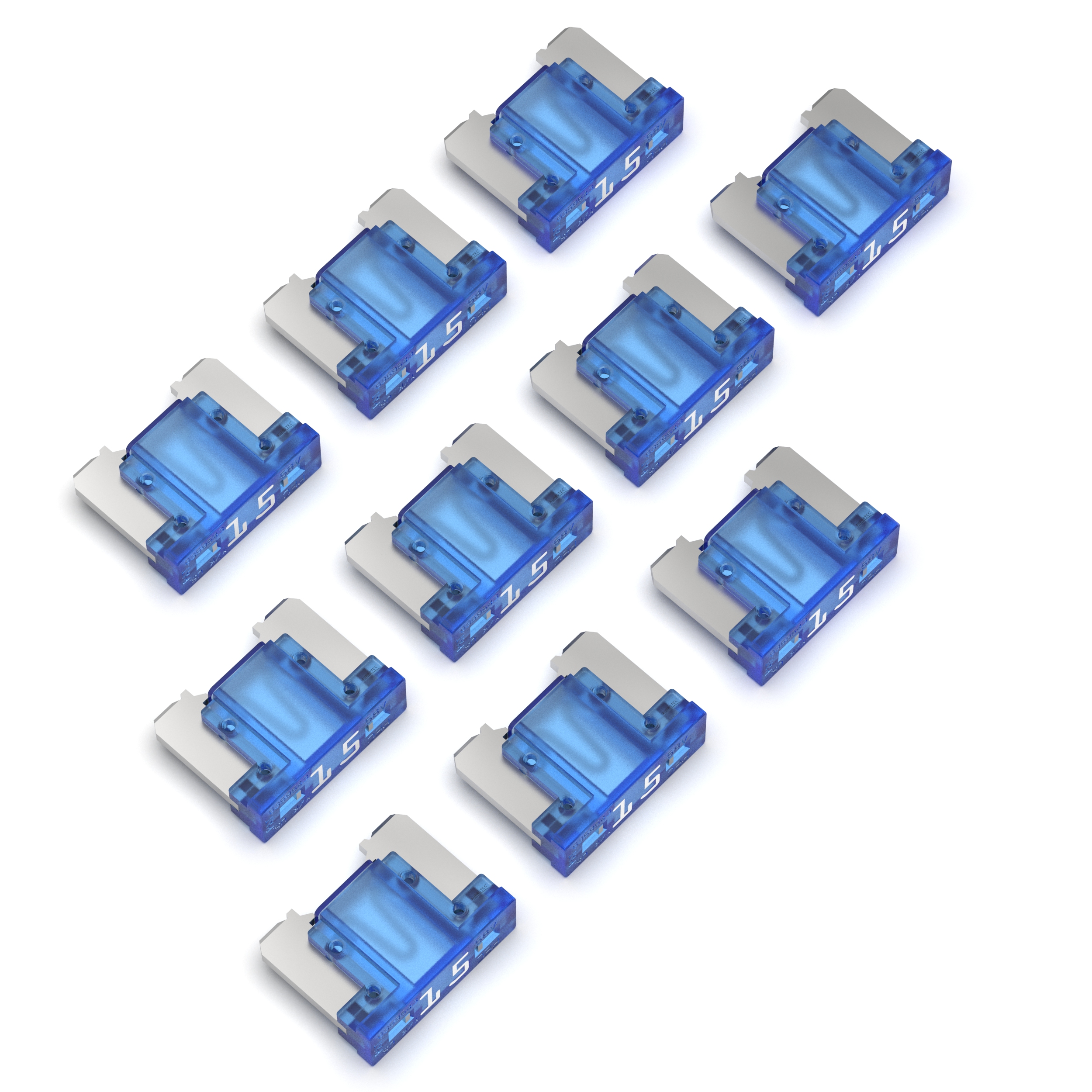 10 Kfz Sicherungen 15A Mini LP blau Flachstecksicherungen