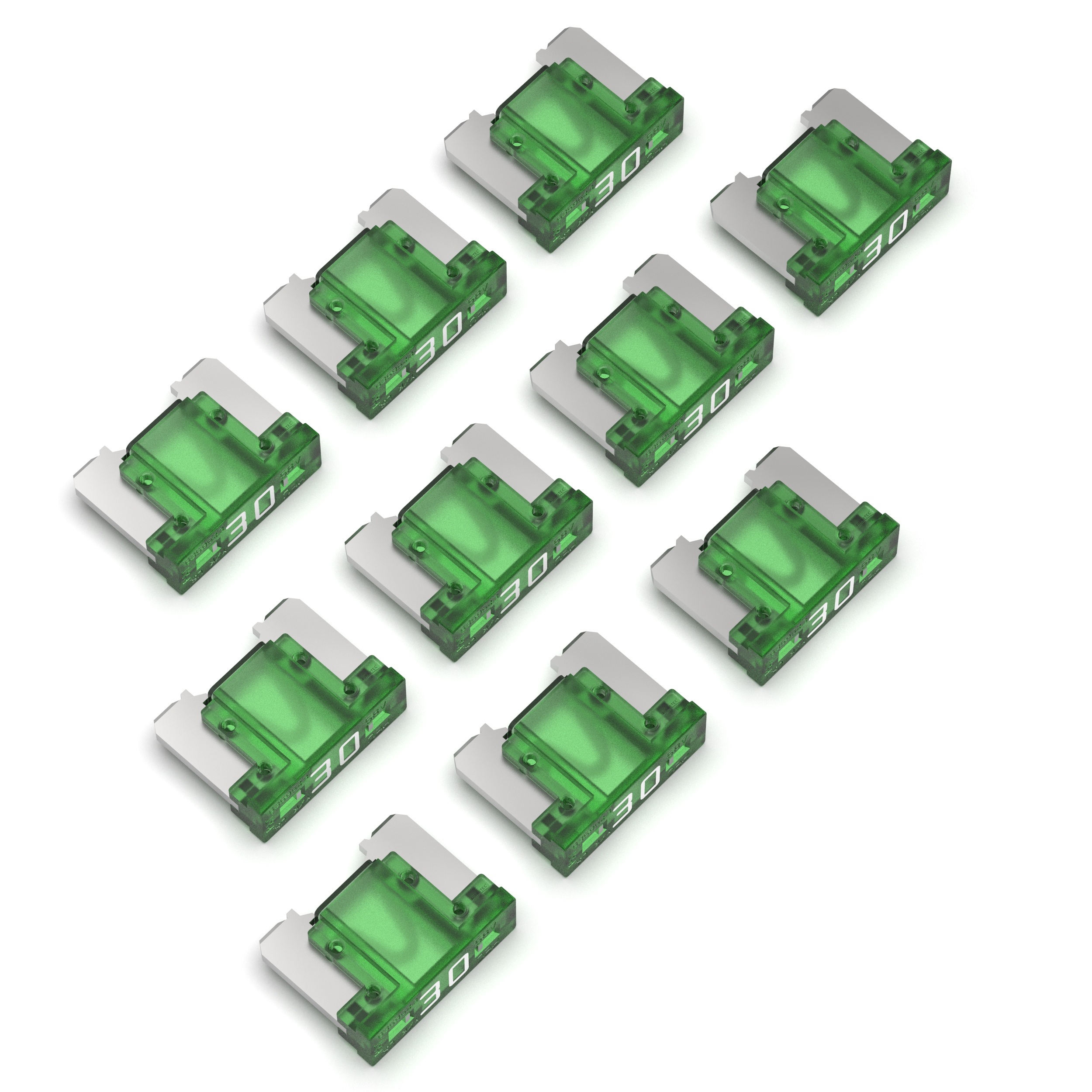 10 Kfz Sicherungen 30A Mini LP grün Flachstecksicherungen
