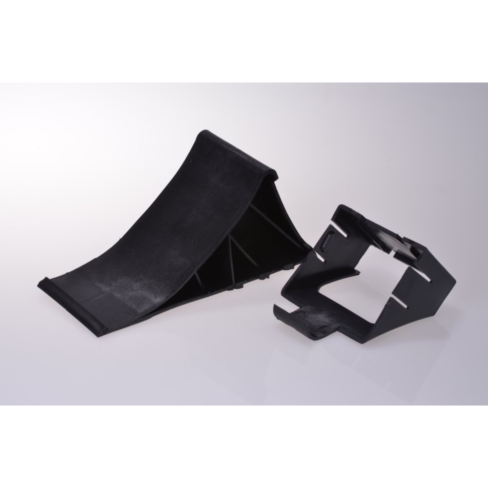 Unterlegkeil Hemmschuh Bremskeil mit Halter für Anhänger Radkeil