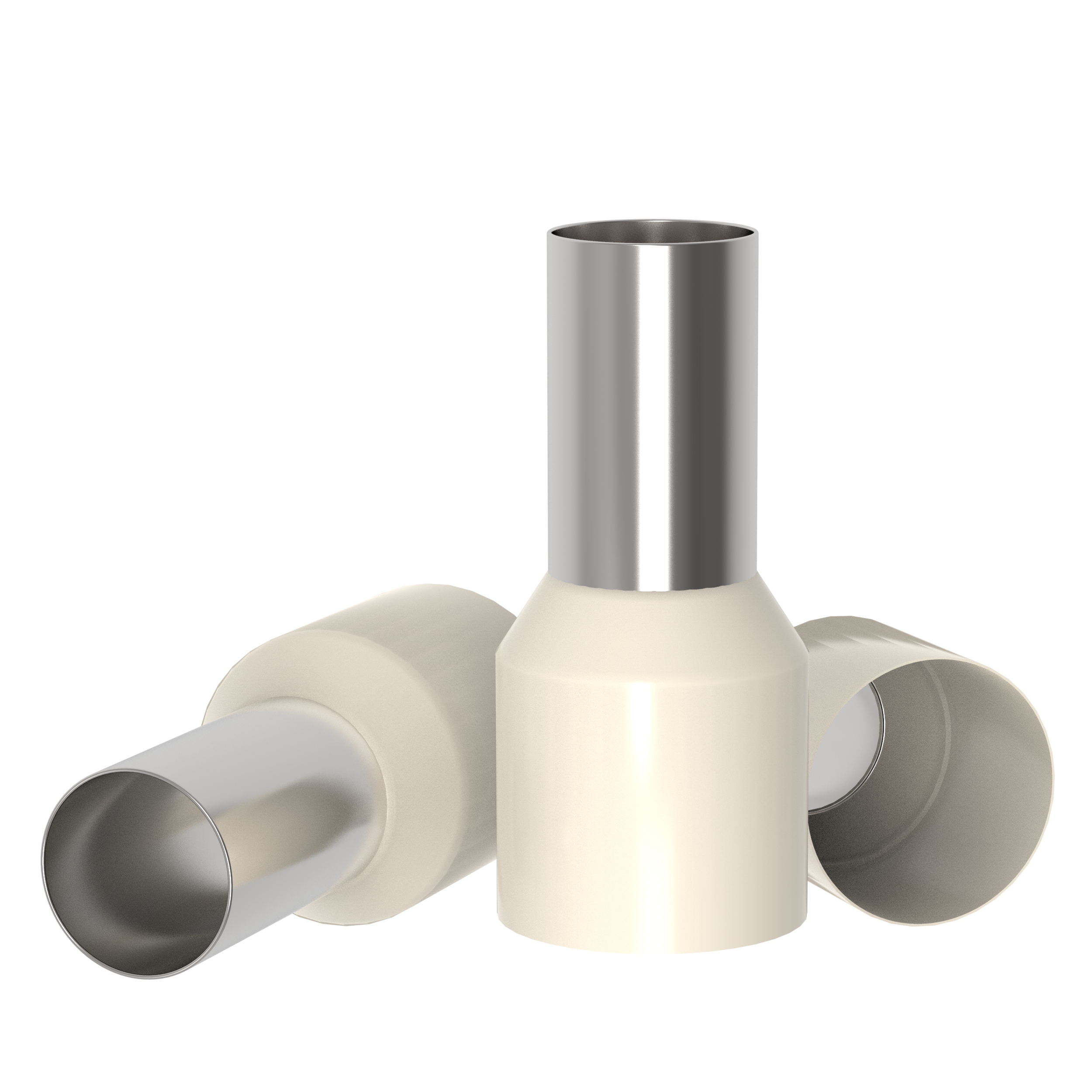 10 Aderendhülsen 16 mm² isoliert elfenbein Kabelendhülsen