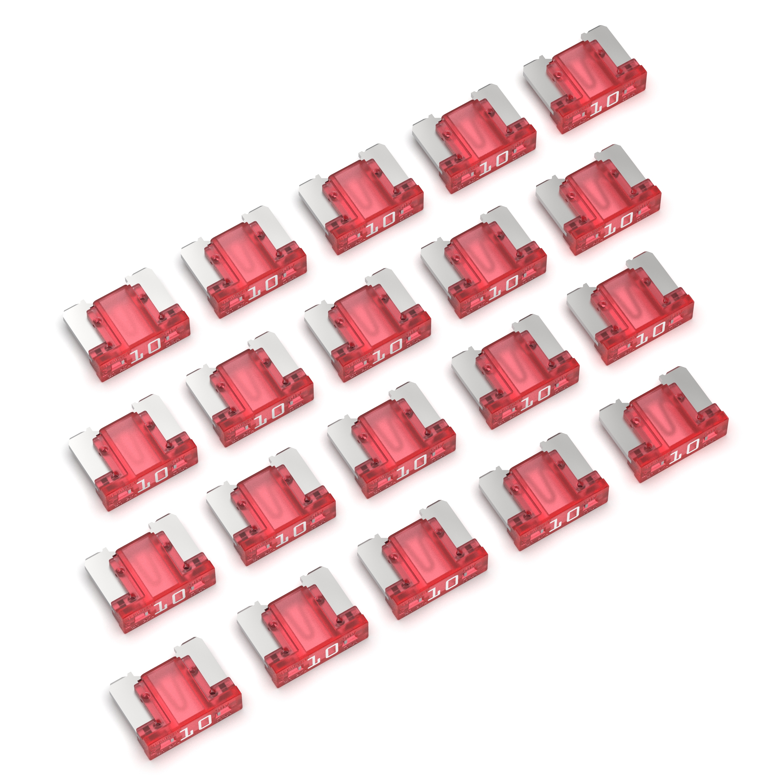 50 Kfz Sicherungen 10A Mini LP rot Flachstecksicherungen