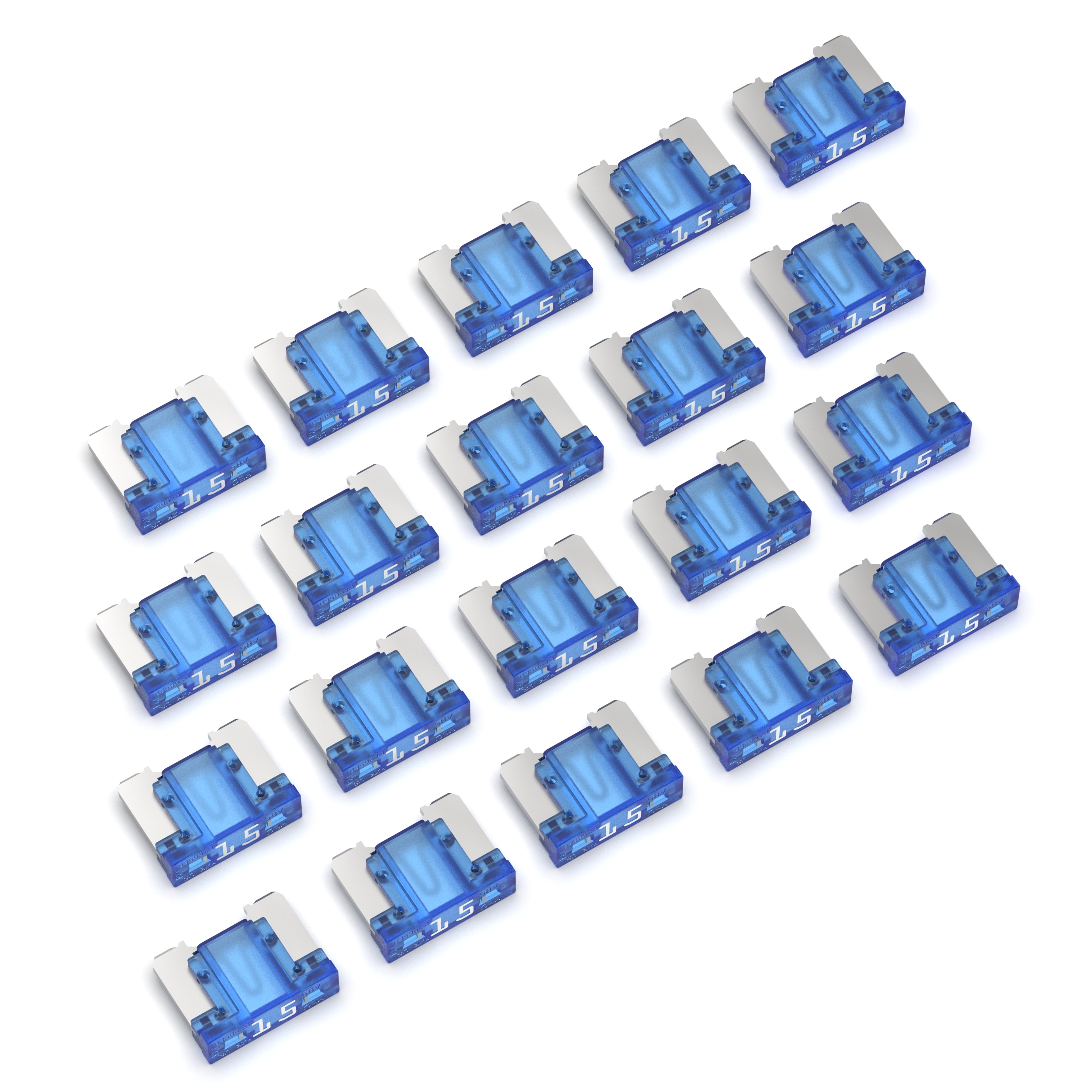 50 Kfz Sicherungen 15A Mini LP blau Flachstecksicherungen