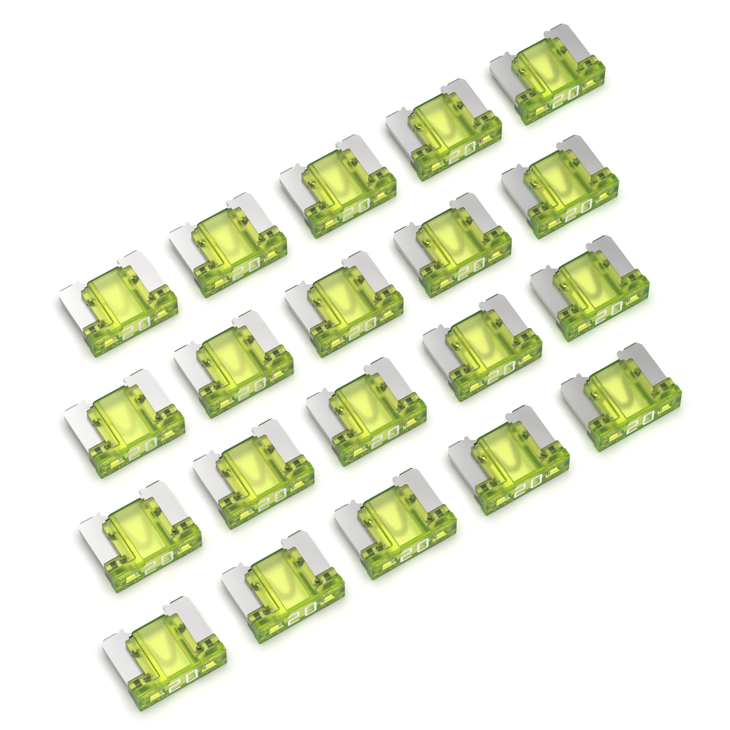 50 Kfz Sicherungen 20A Mini LP gelb Flachstecksicherungen