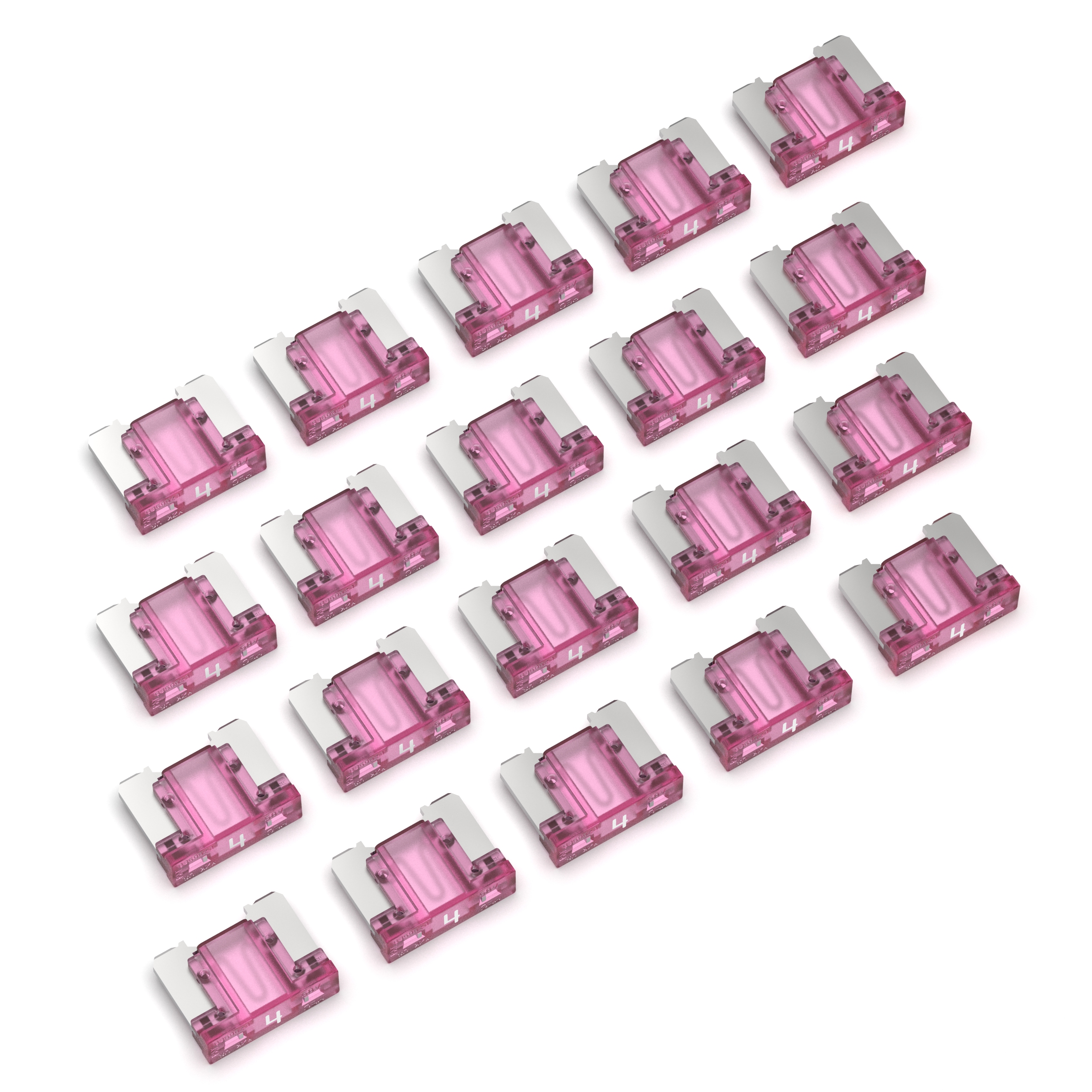 20 Kfz Sicherungen 4A Mini LP pink Flachstecksicherungen