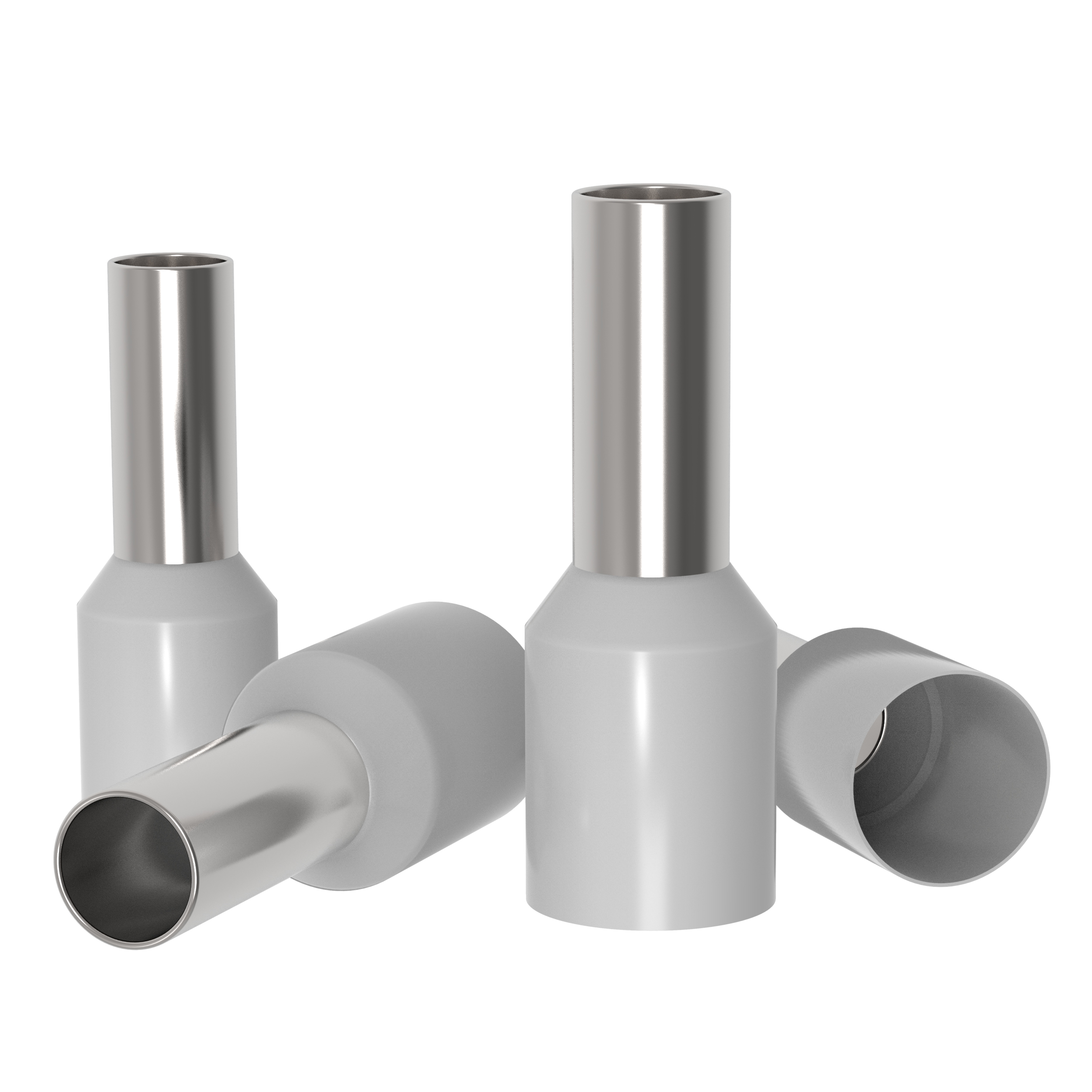 50 Aderendhülsen 4 mm² isoliert grau Kabelendhülsen