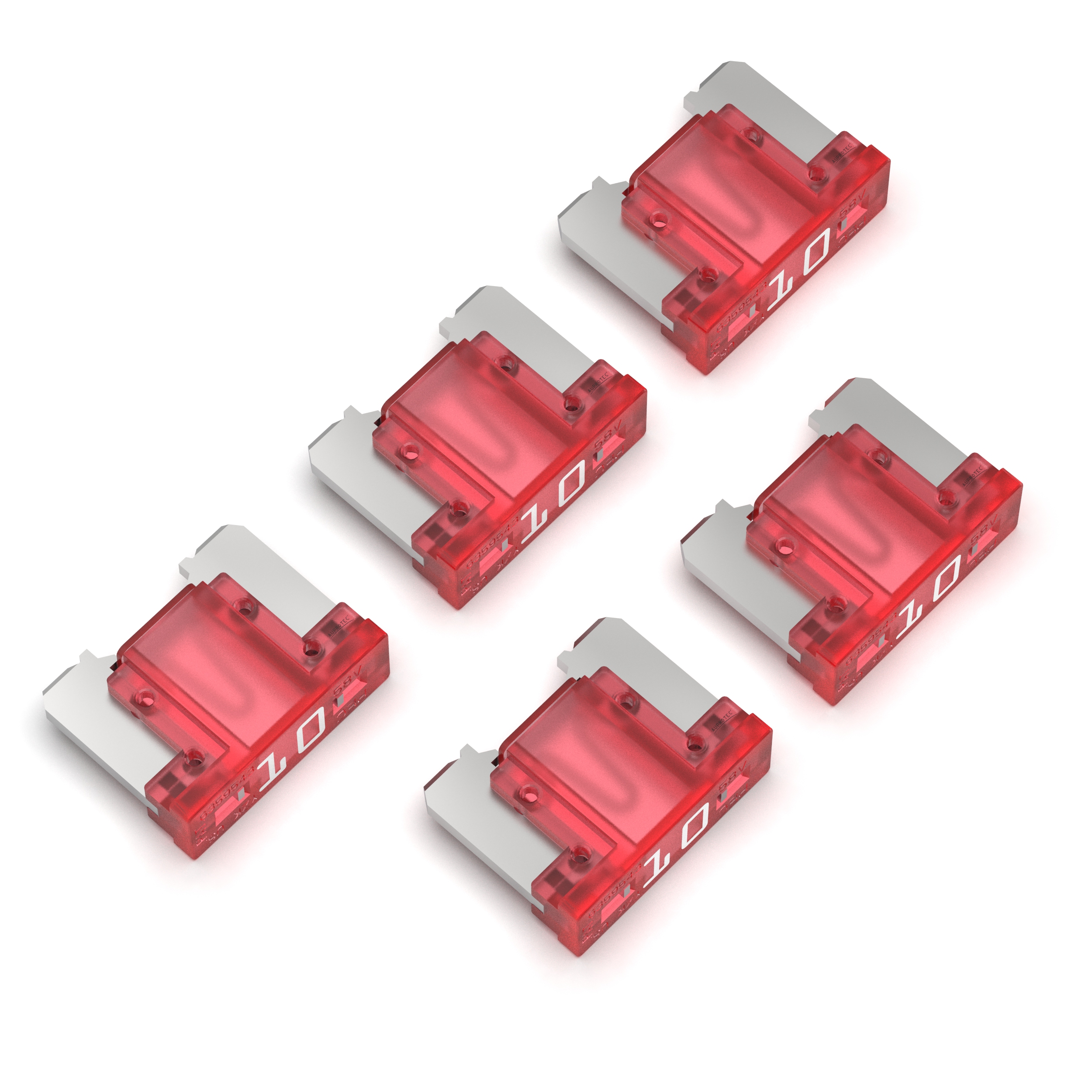 5 Kfz Sicherungen 10A Mini LP rot Flachstecksicherungen