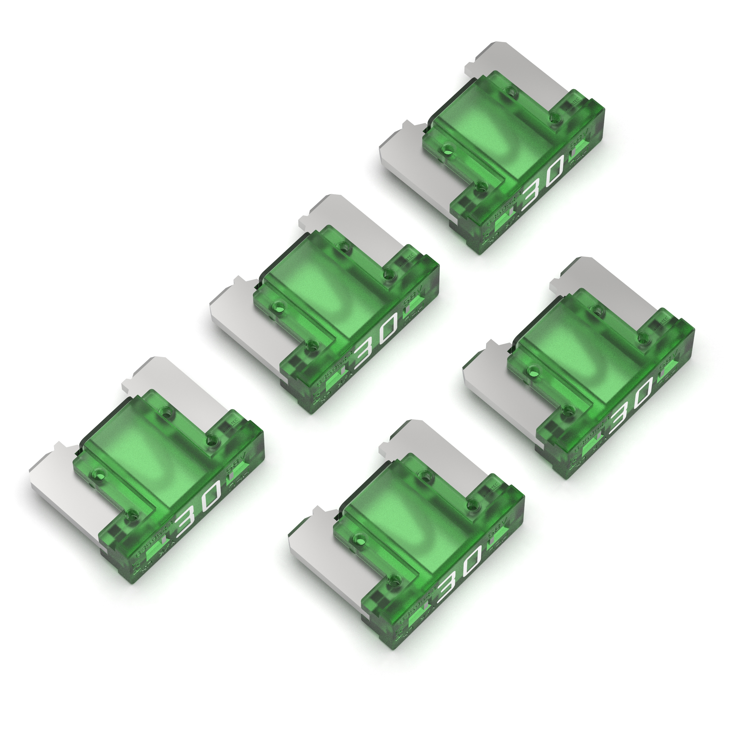 5 Kfz Sicherungen 30A Mini LP grün Flachstecksicherungen