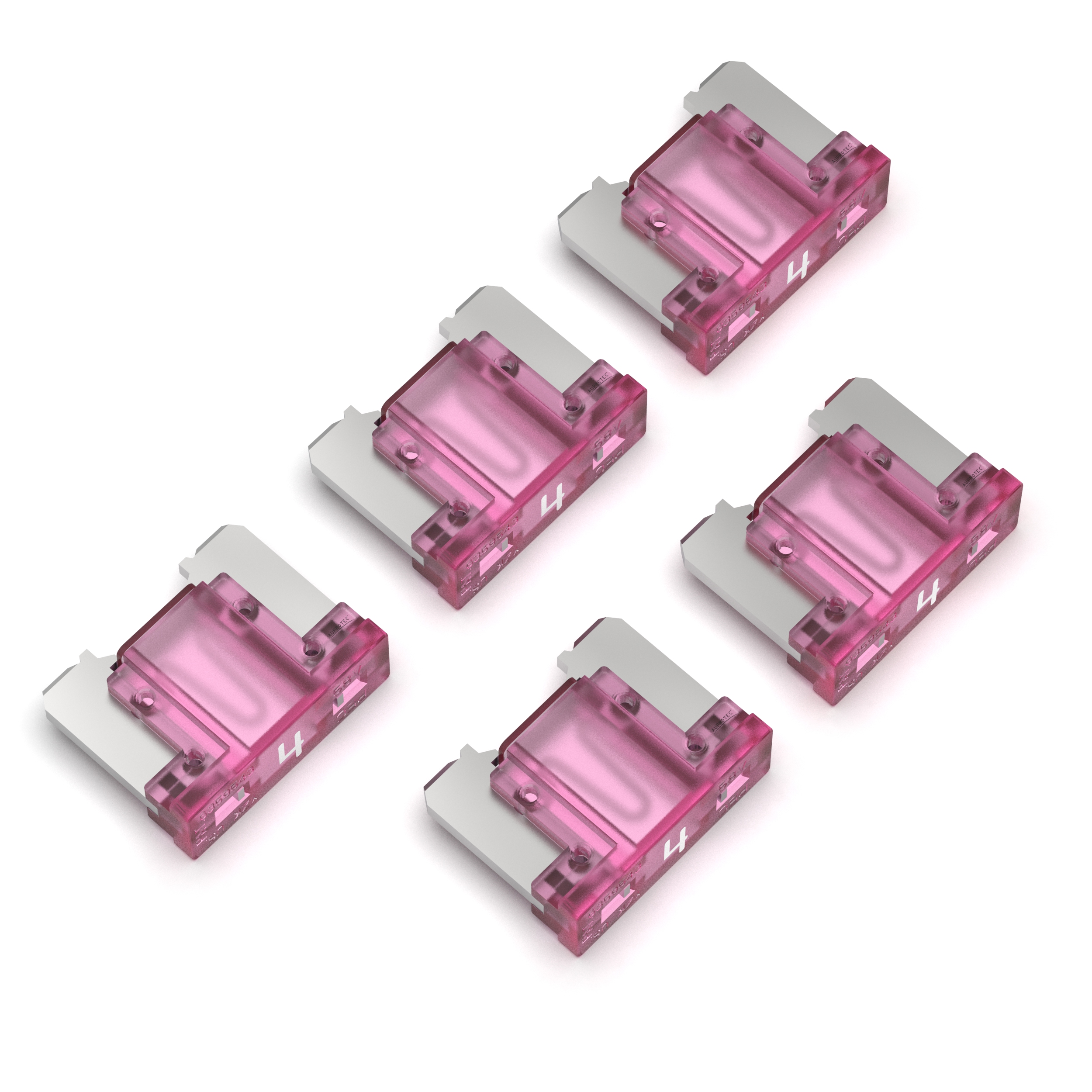 5 Kfz Sicherungen 4A Mini LP pink Flachstecksicherungen