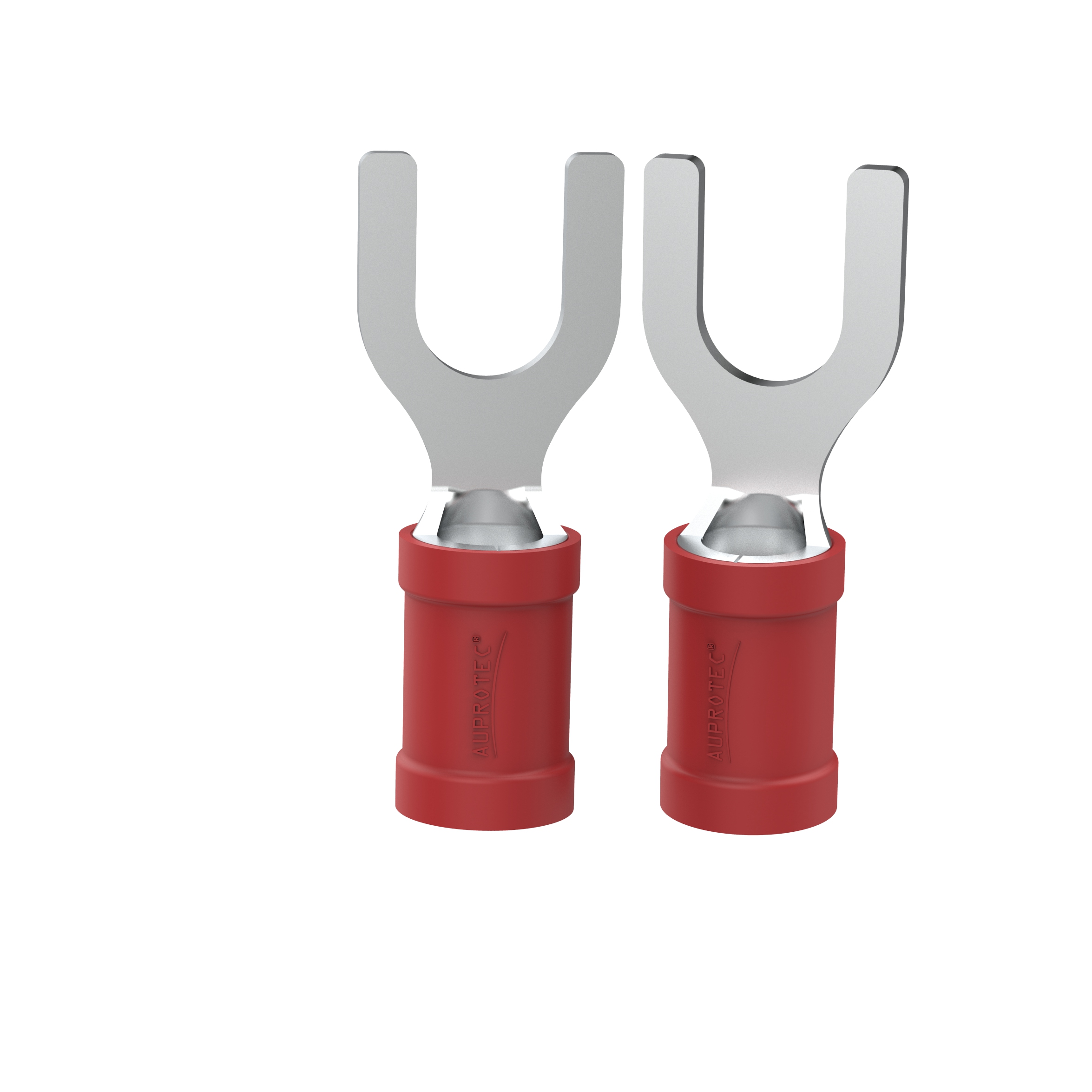 10 Gabelkabelschuhe 0,5-1,5 mm² Loch-Ø M6 Teilisoliert | rot | max 19A