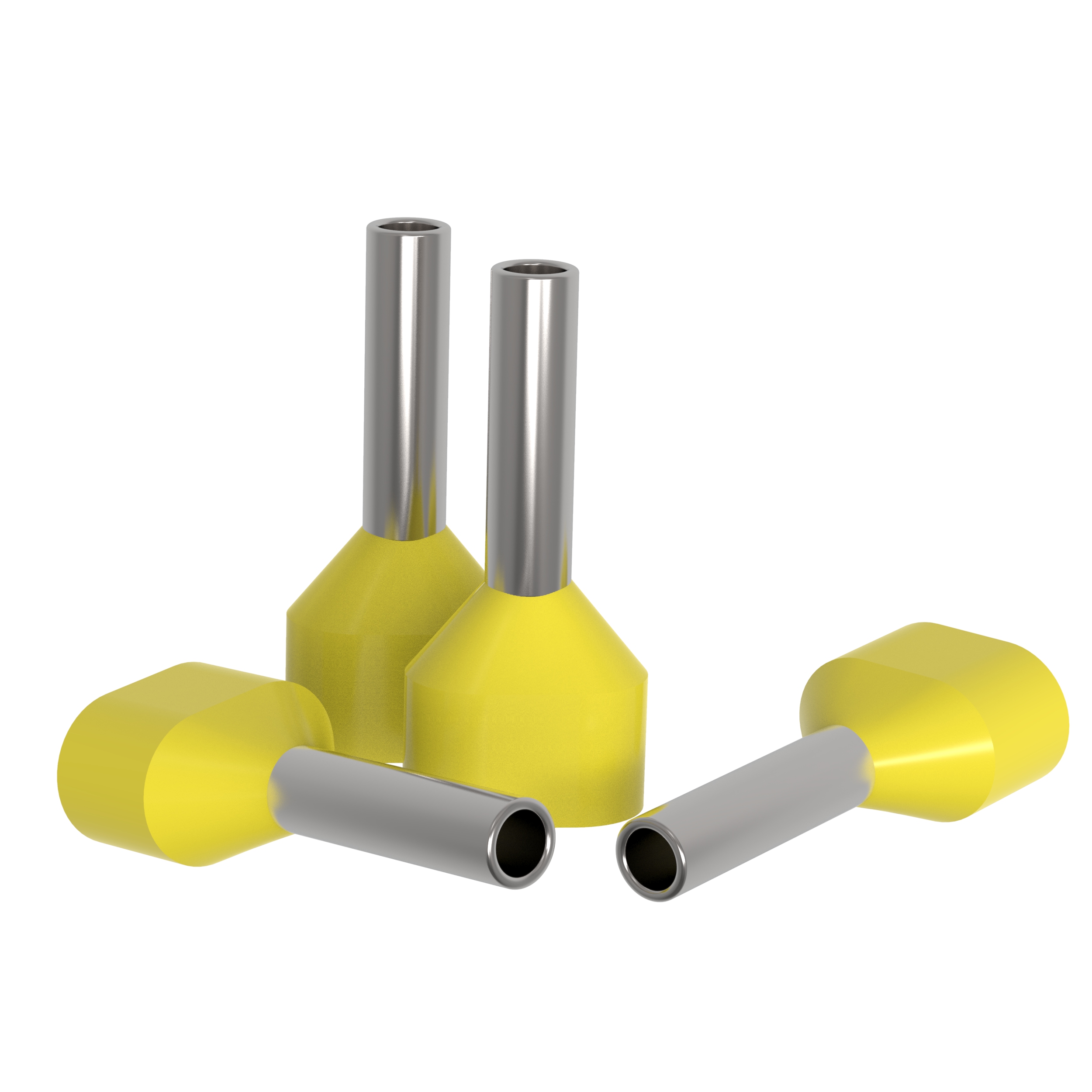 1000 Twin Aderendhülsen 6 mm² isoliert gelb Kabelendhülsen