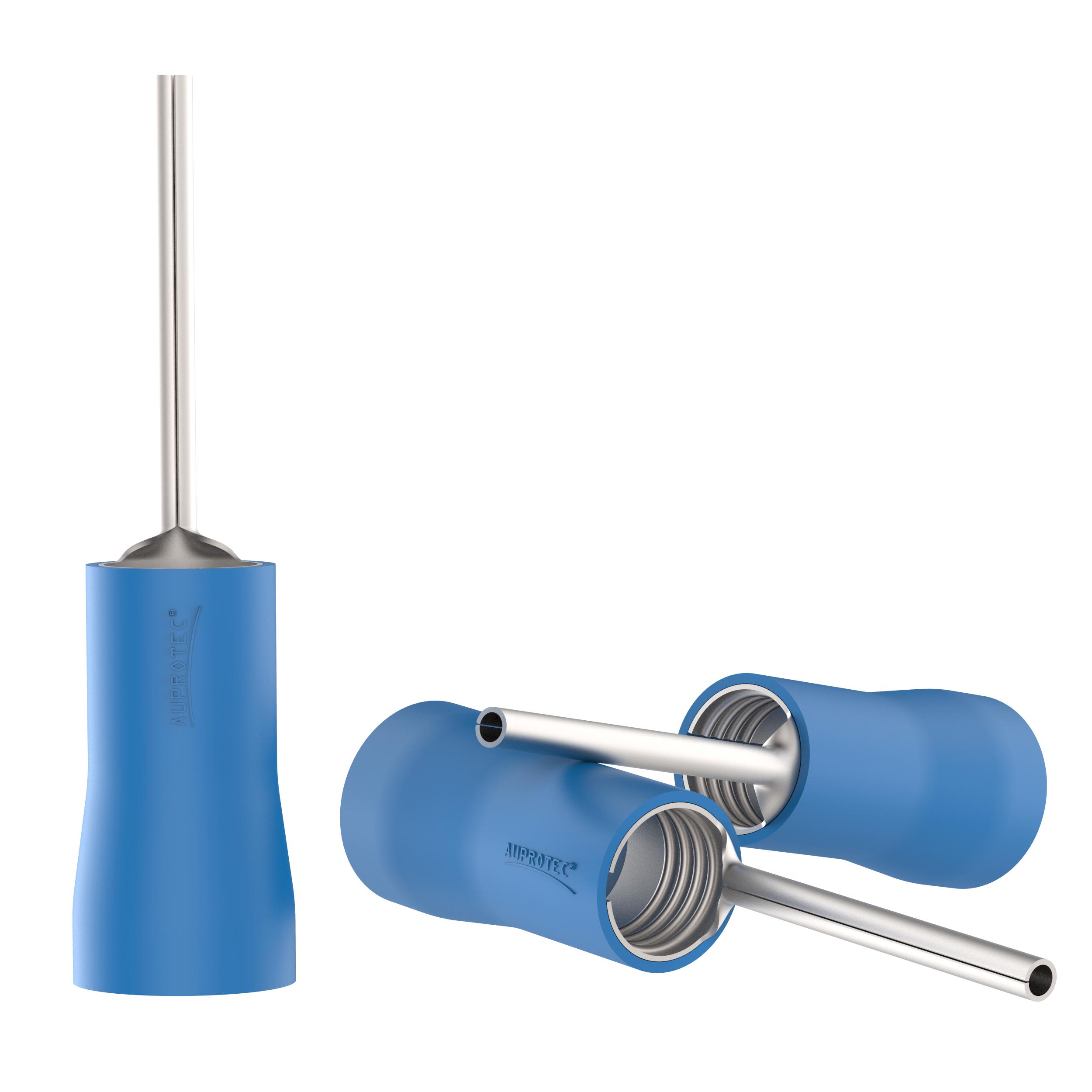 25 Stiftkabelschuhe 1,5 - 2,5 mm² PTV blau Teilisoliert Stiftlänge 10 mm | max 27A